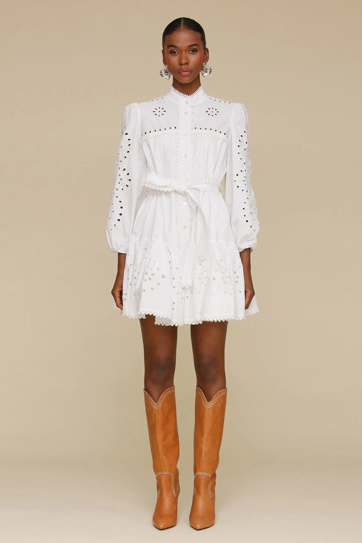 Broderie Anglaise Cotton Shirtdress - Image 3