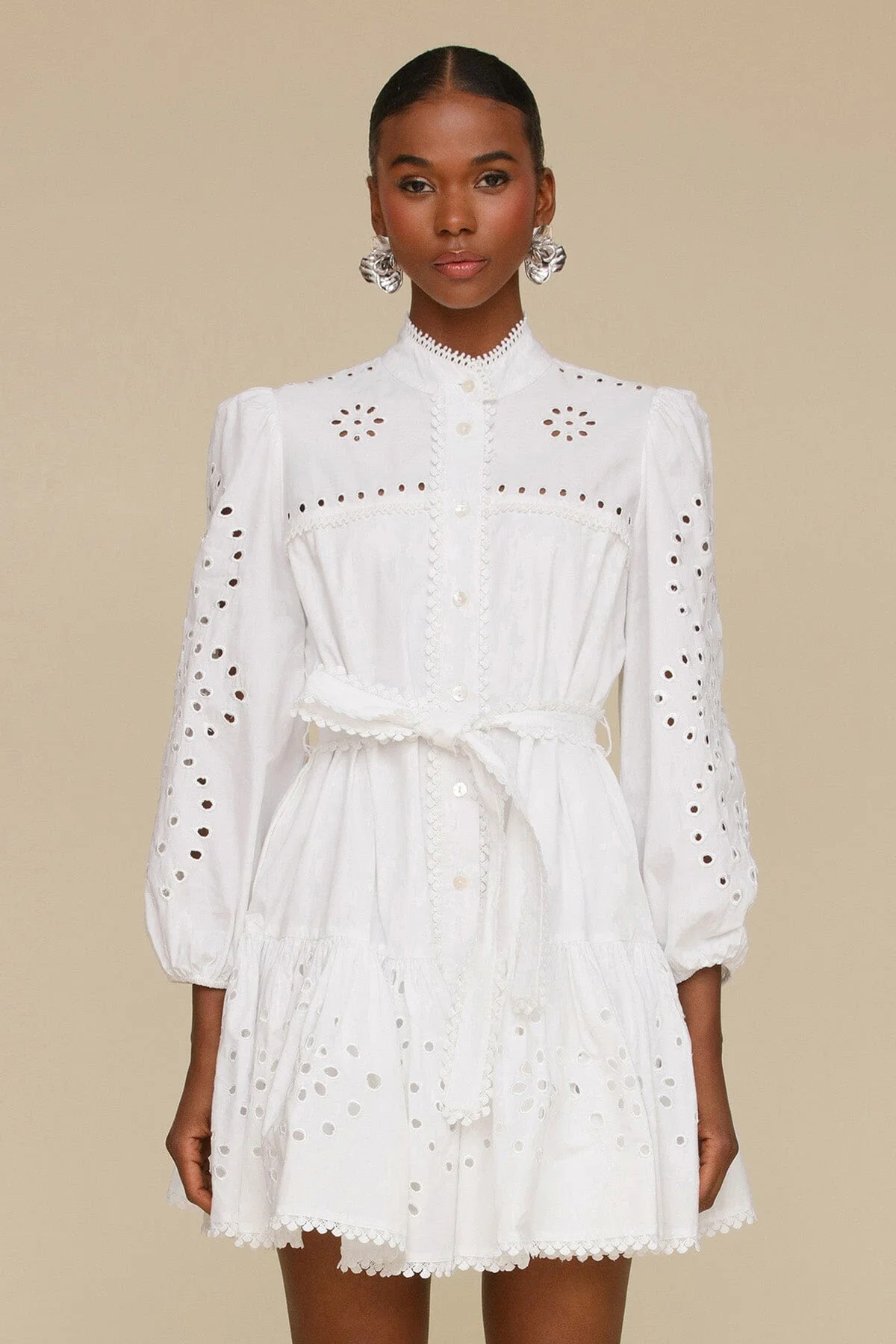 Broderie Anglaise Cotton Shirtdress - Image 6