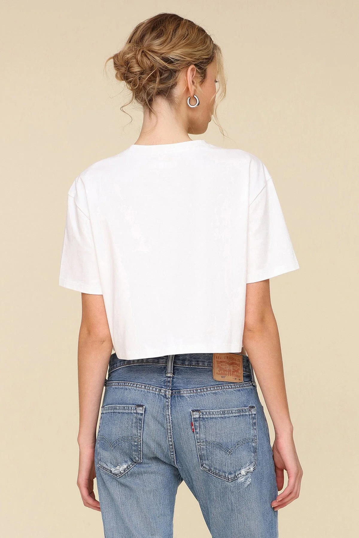 Logo Cropped Cotton T-Shirt - Image 4