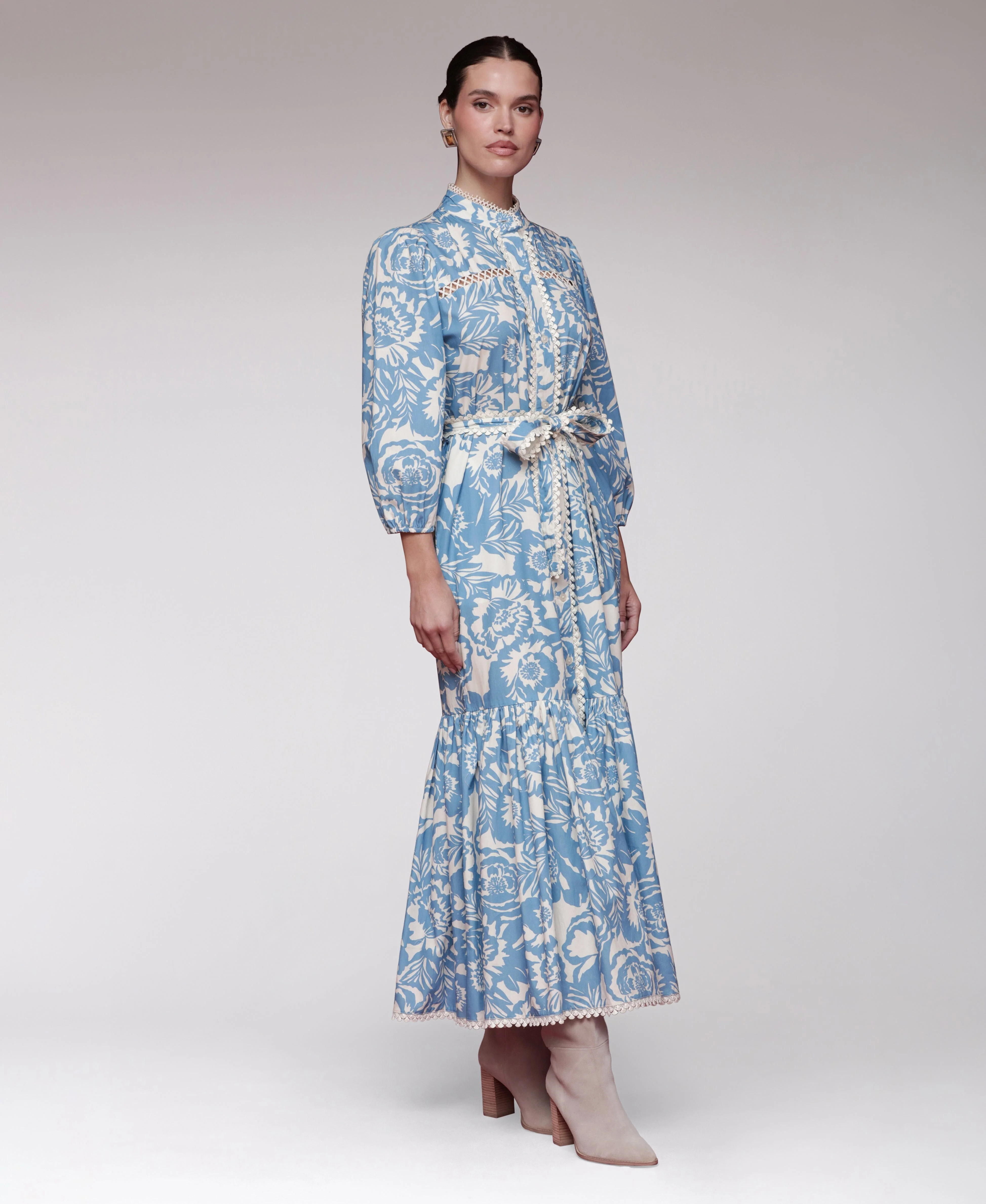 Cotton Poplin Floral Maxi Dress - Image 4