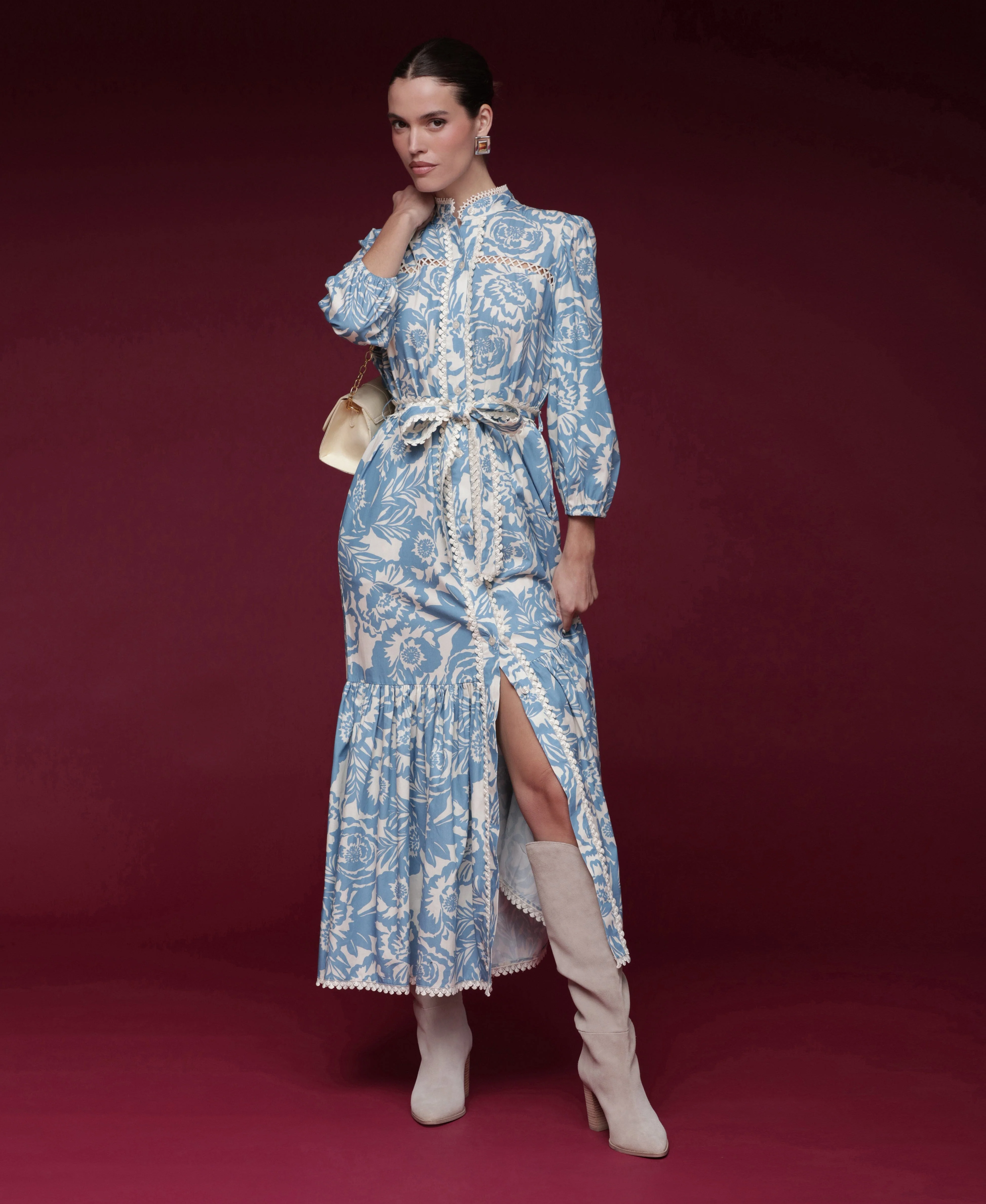 Cotton Poplin Floral Maxi Dress - Image 7