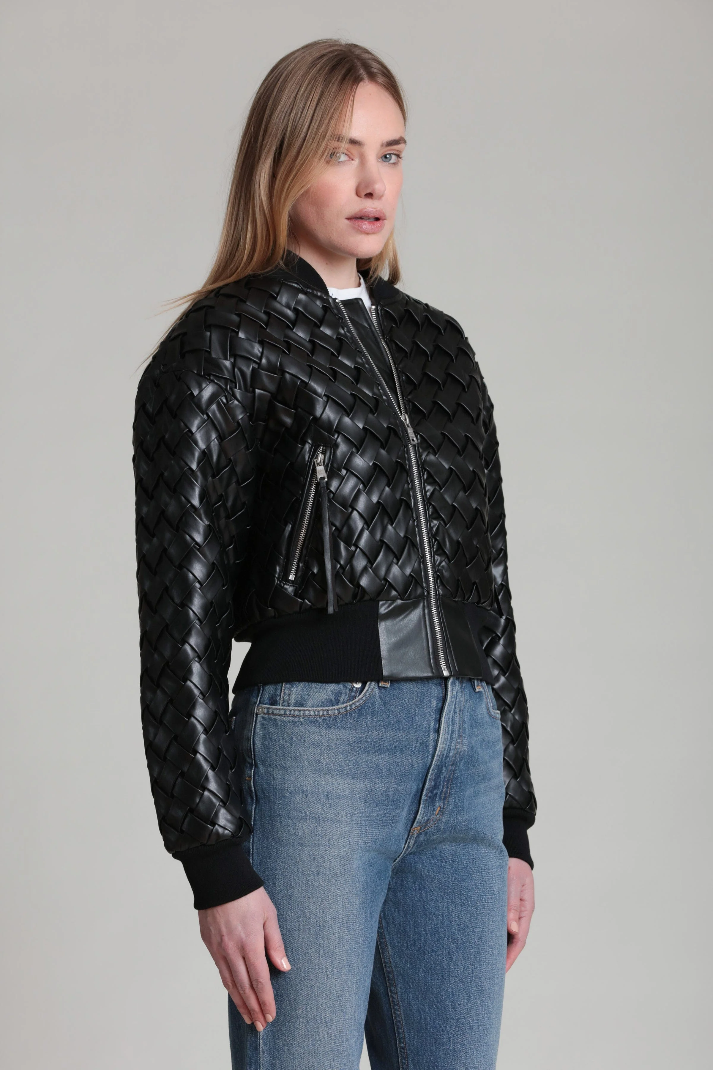Woven Faux-Ever Leather™ Bomber Jacket - Image 4