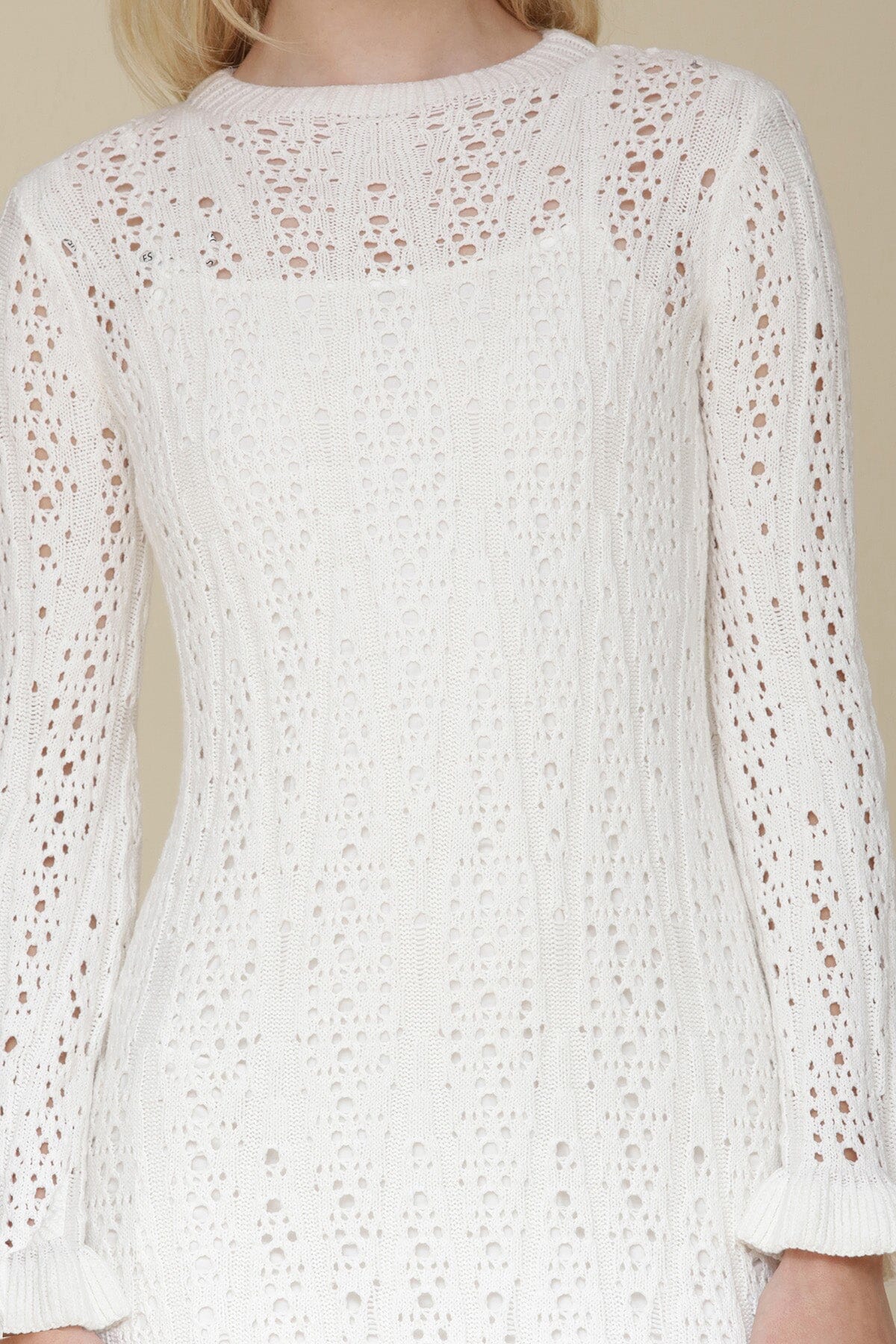 Crochet Cotton Ruffle Trim Mini Dress - Image 9