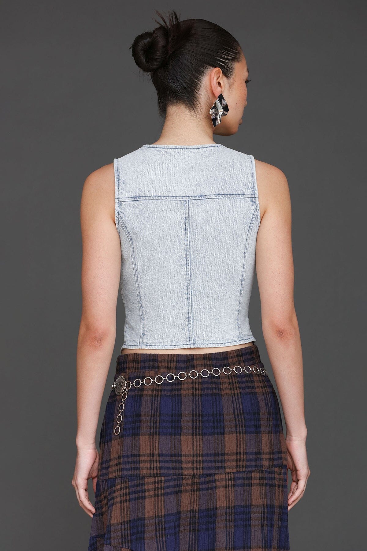 Denim Corset Vest Top - Image 5