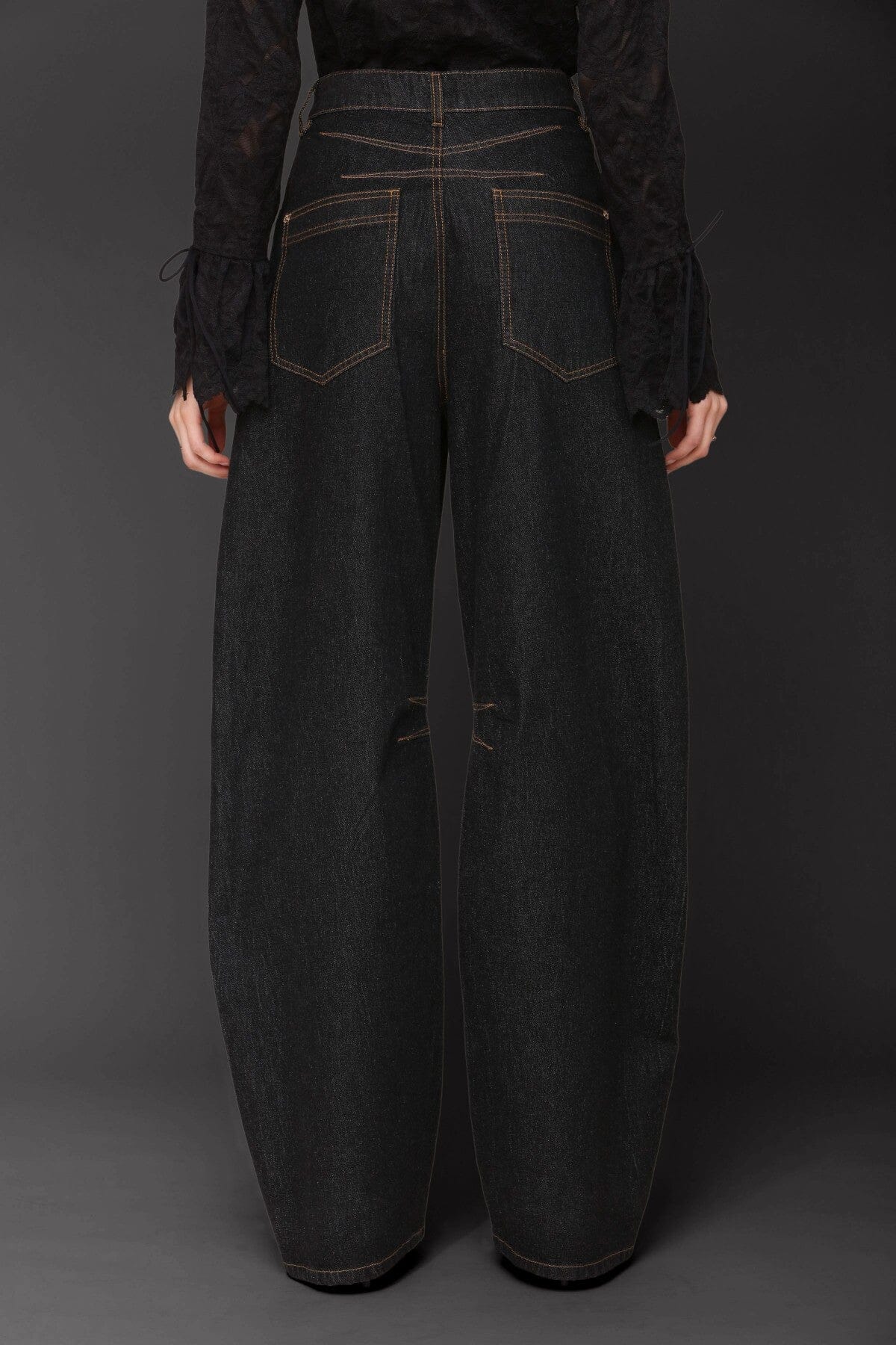 Novelty Button Barrel Leg Jeans - Image 6