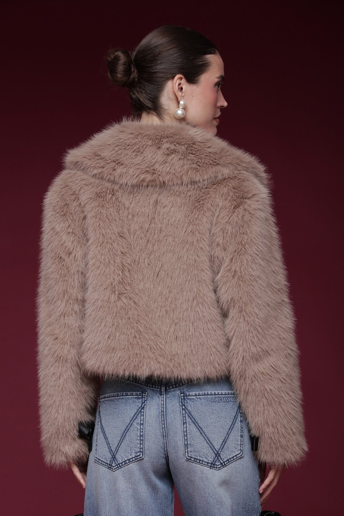 Faux Fur Cropped Coat - Image 6