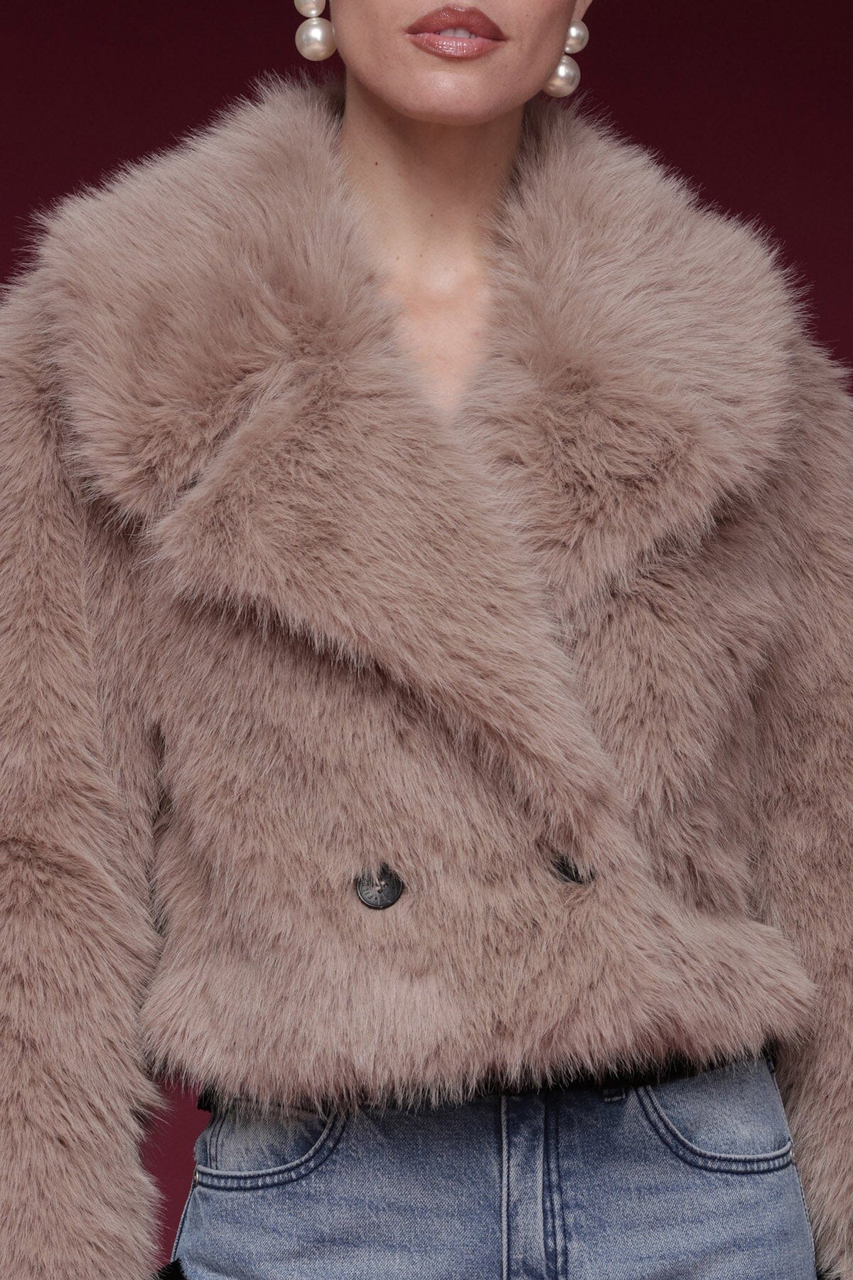 Faux Fur Cropped Coat - Image 7