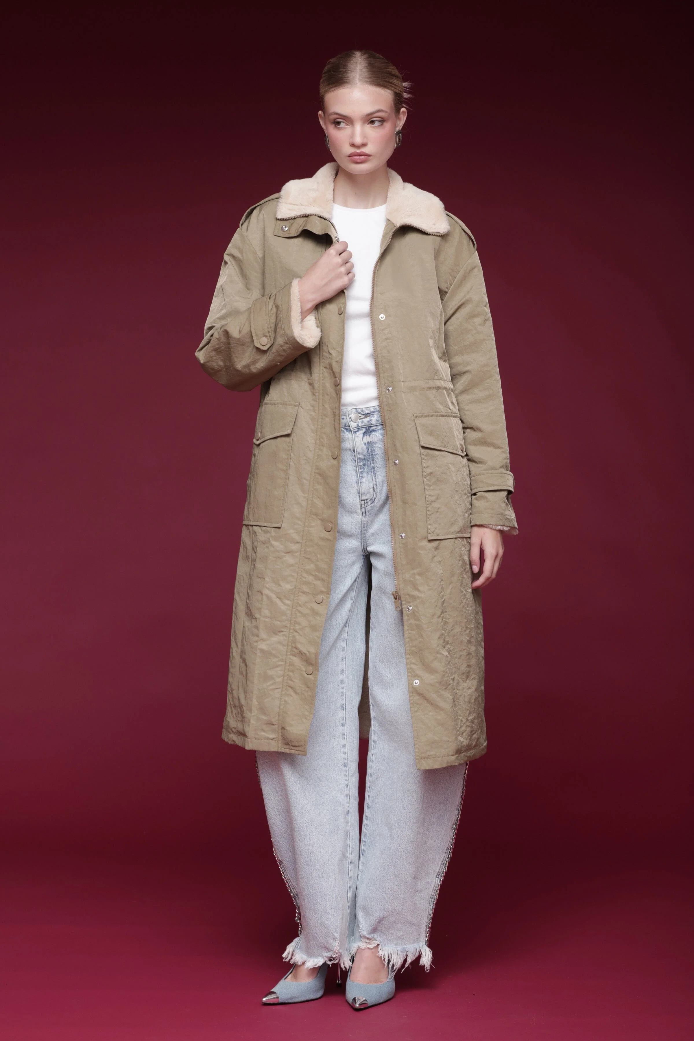 Faux Fur-Lined Nylon Parka - Image 3