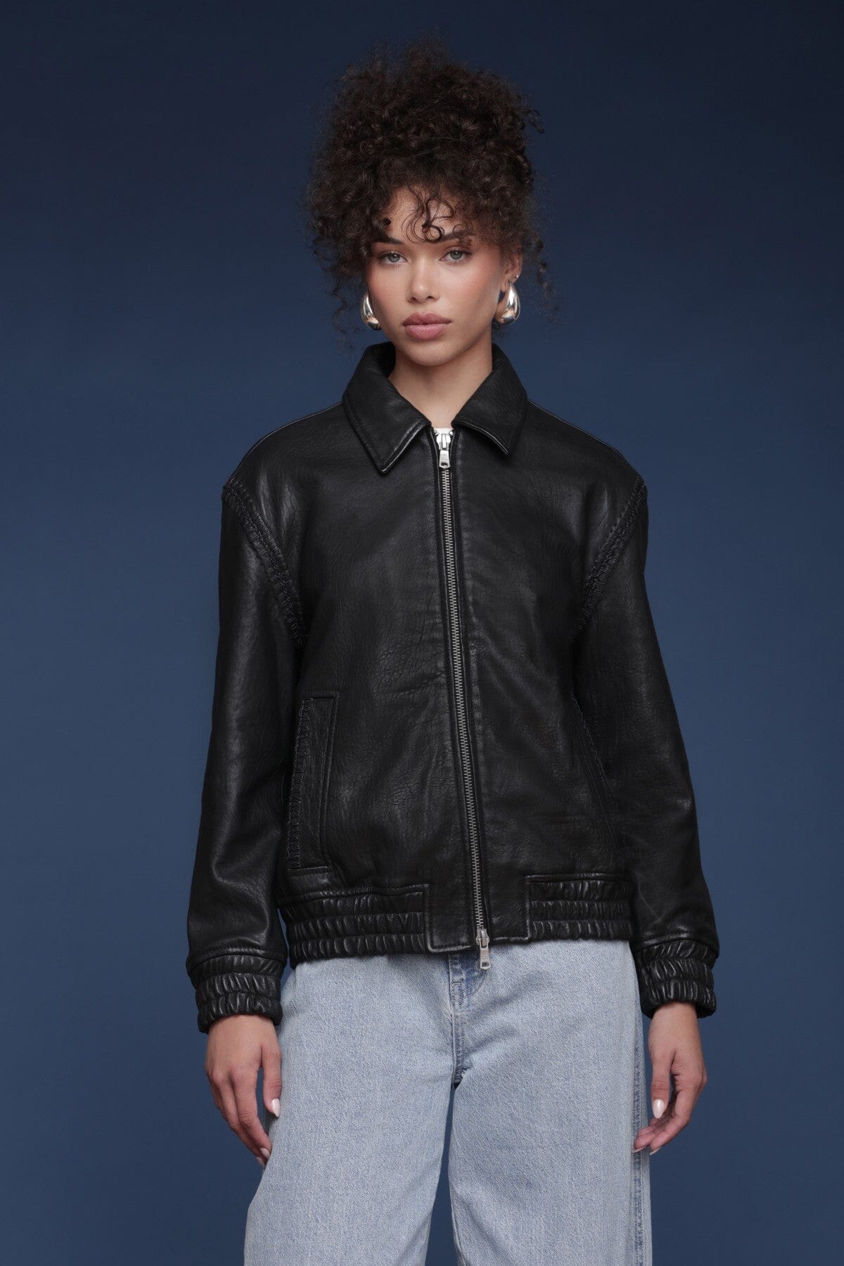 Genuine Leather Aviator Jacket - Image 5