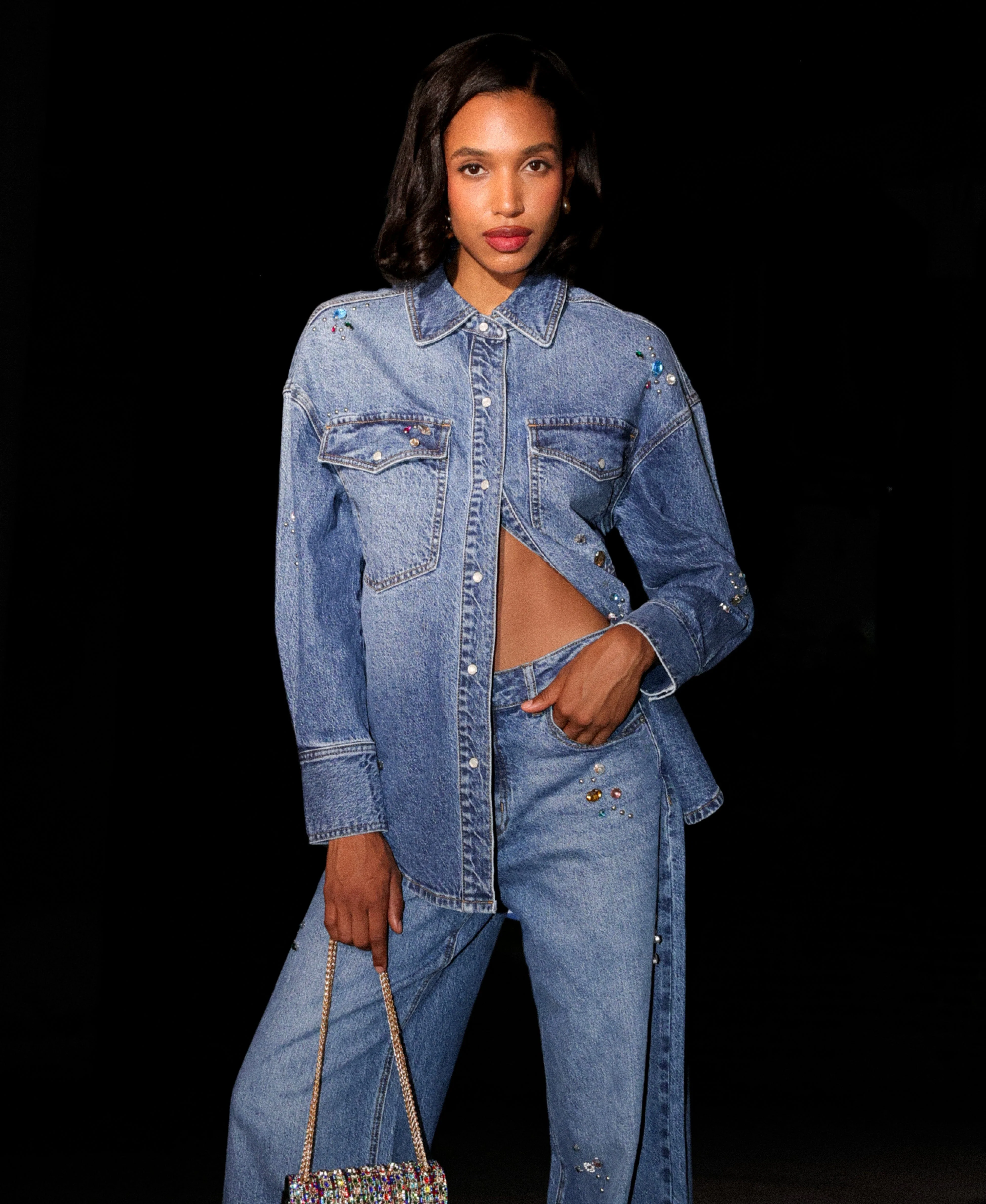 Bejeweled Denim Shirt - Image 10