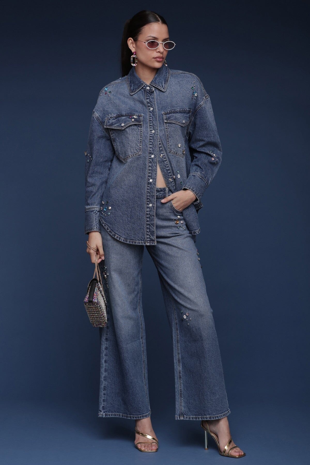 Bejeweled Denim Shirt - Image 3