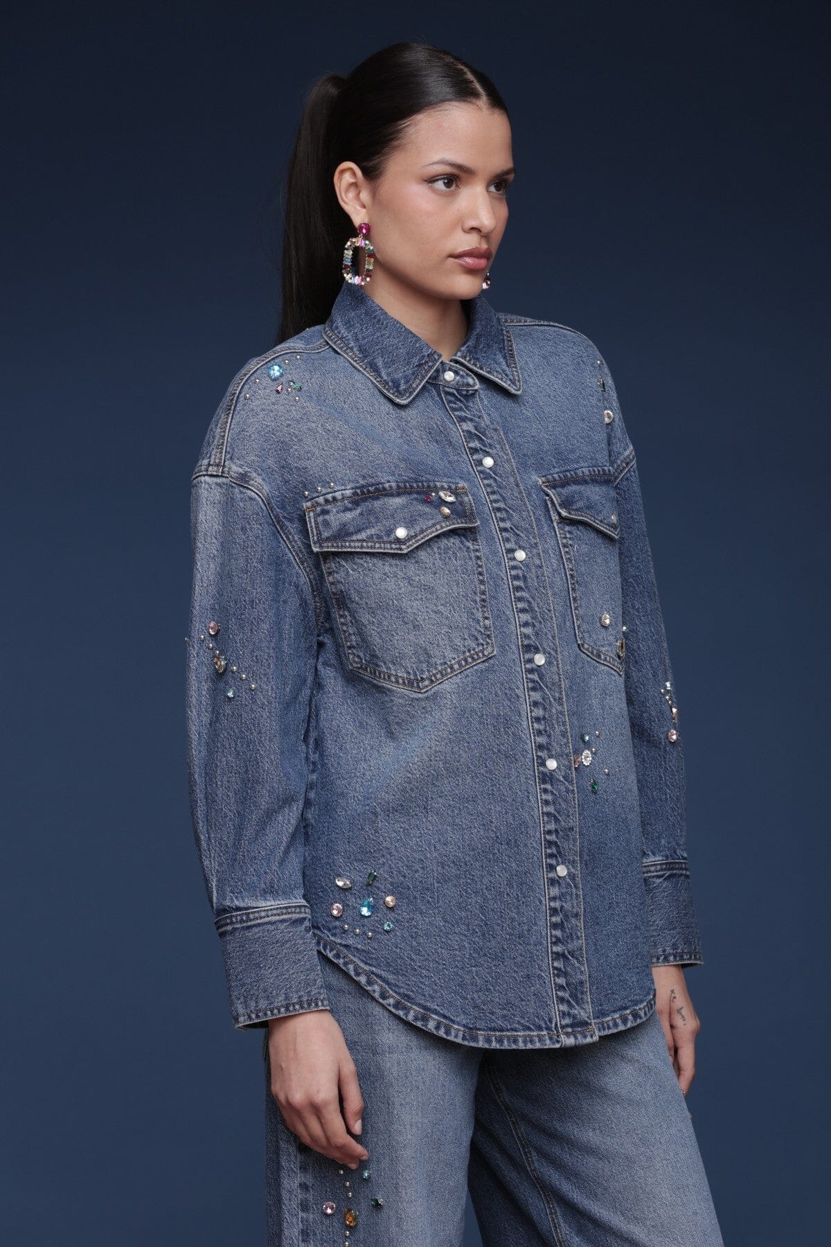 Bejeweled Denim Shirt - Image 6