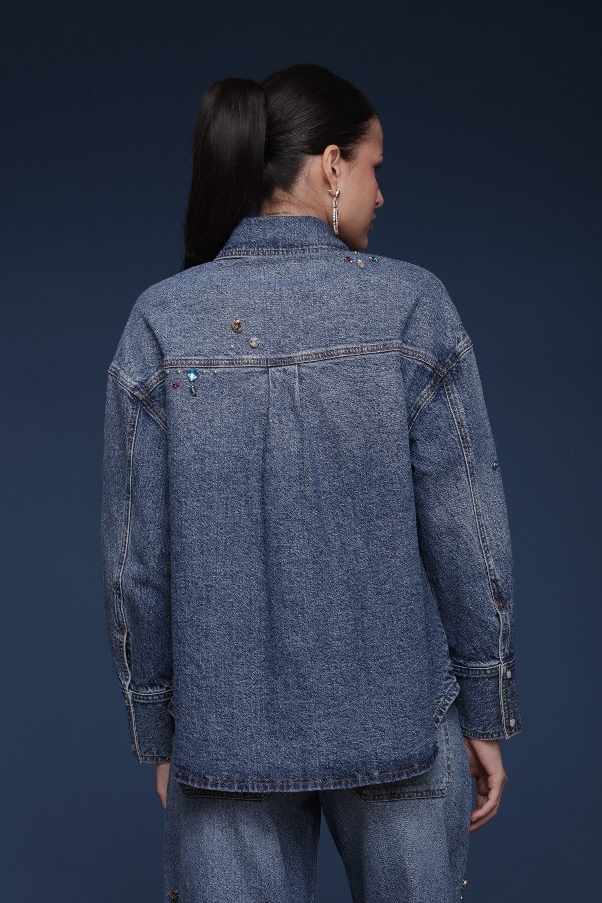 Bejeweled Denim Shirt - Image 7