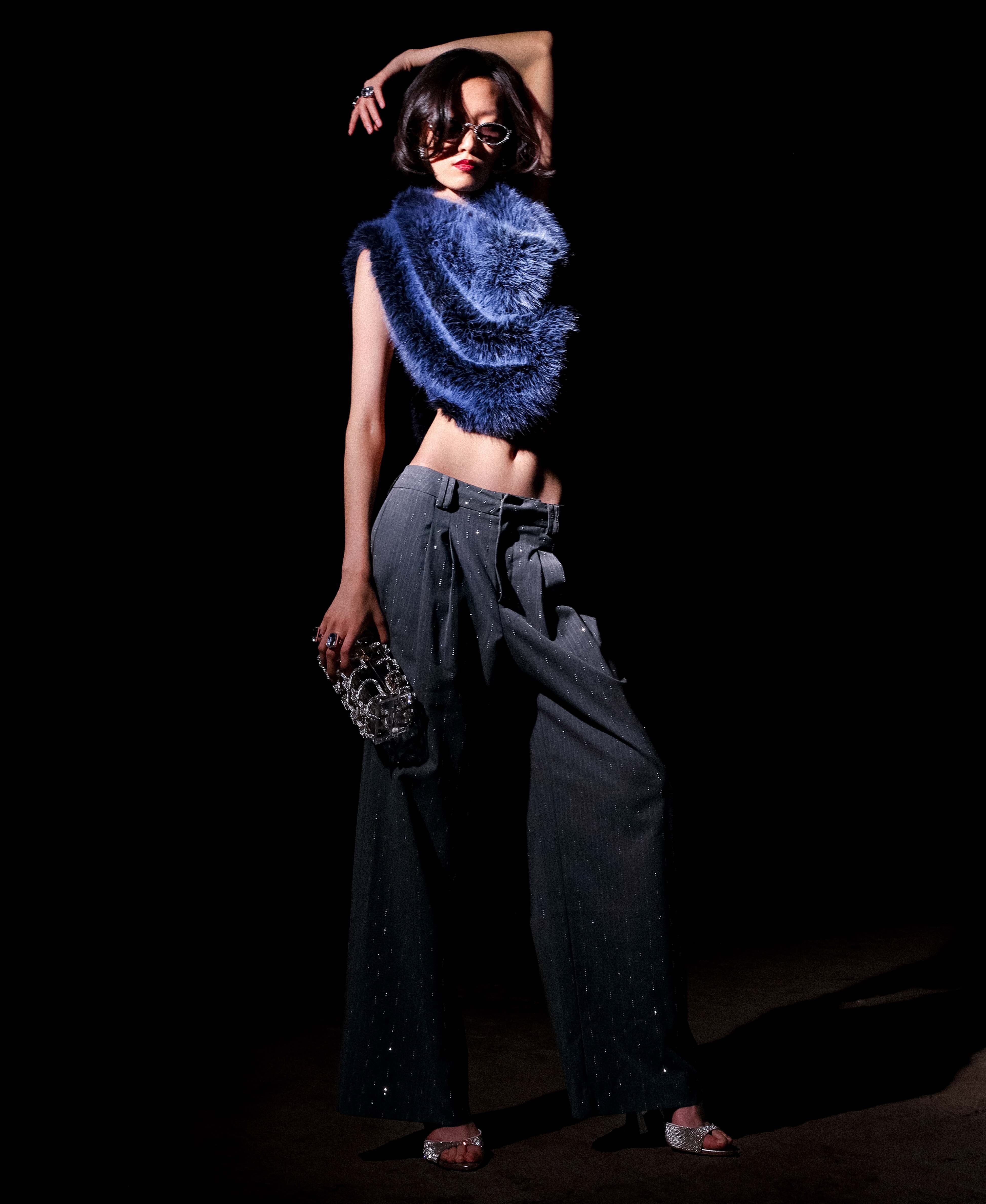 Crystal Pinstripe Wide Leg Trouser - Image 10