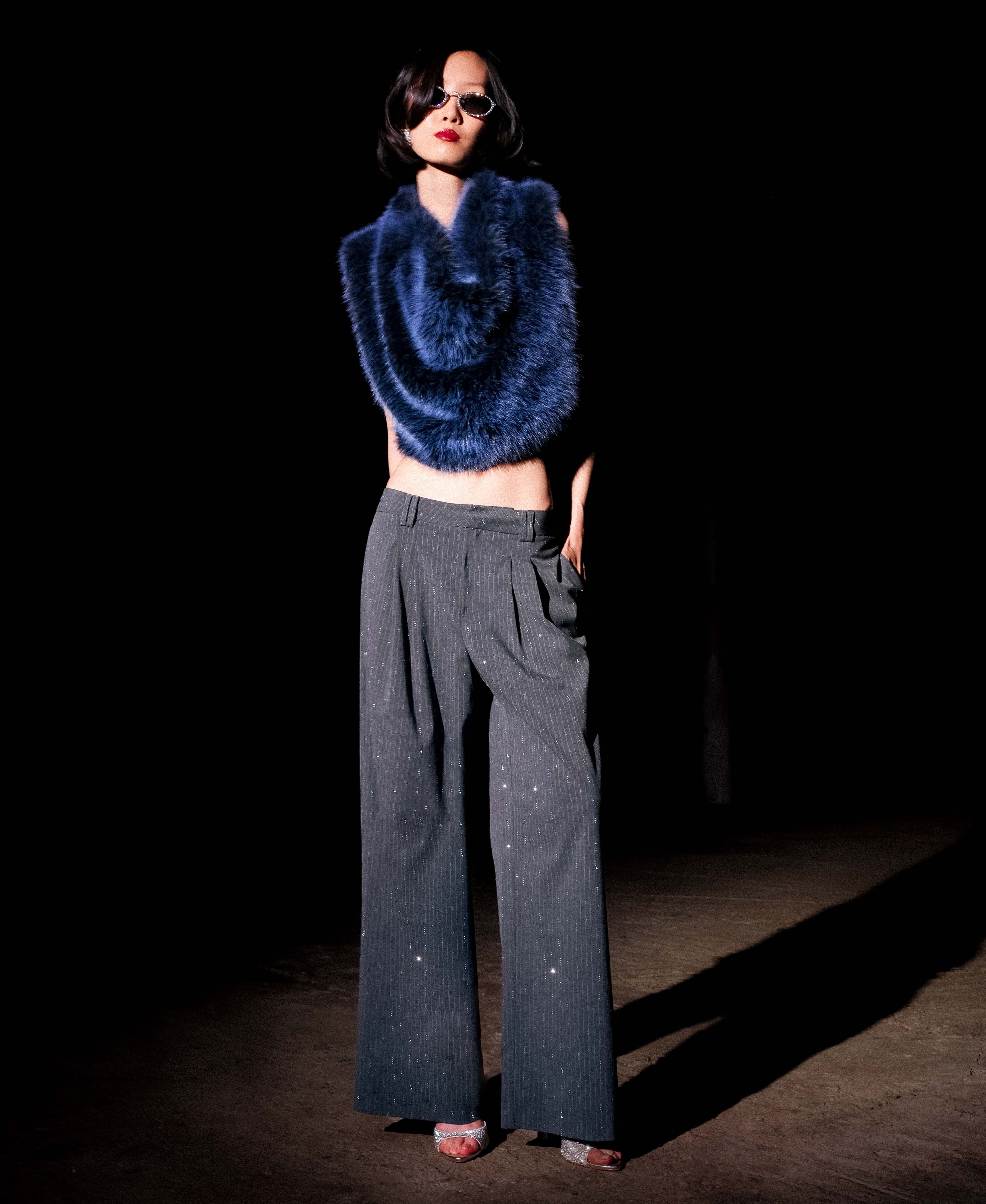 Crystal Pinstripe Wide Leg Trouser - Image 9