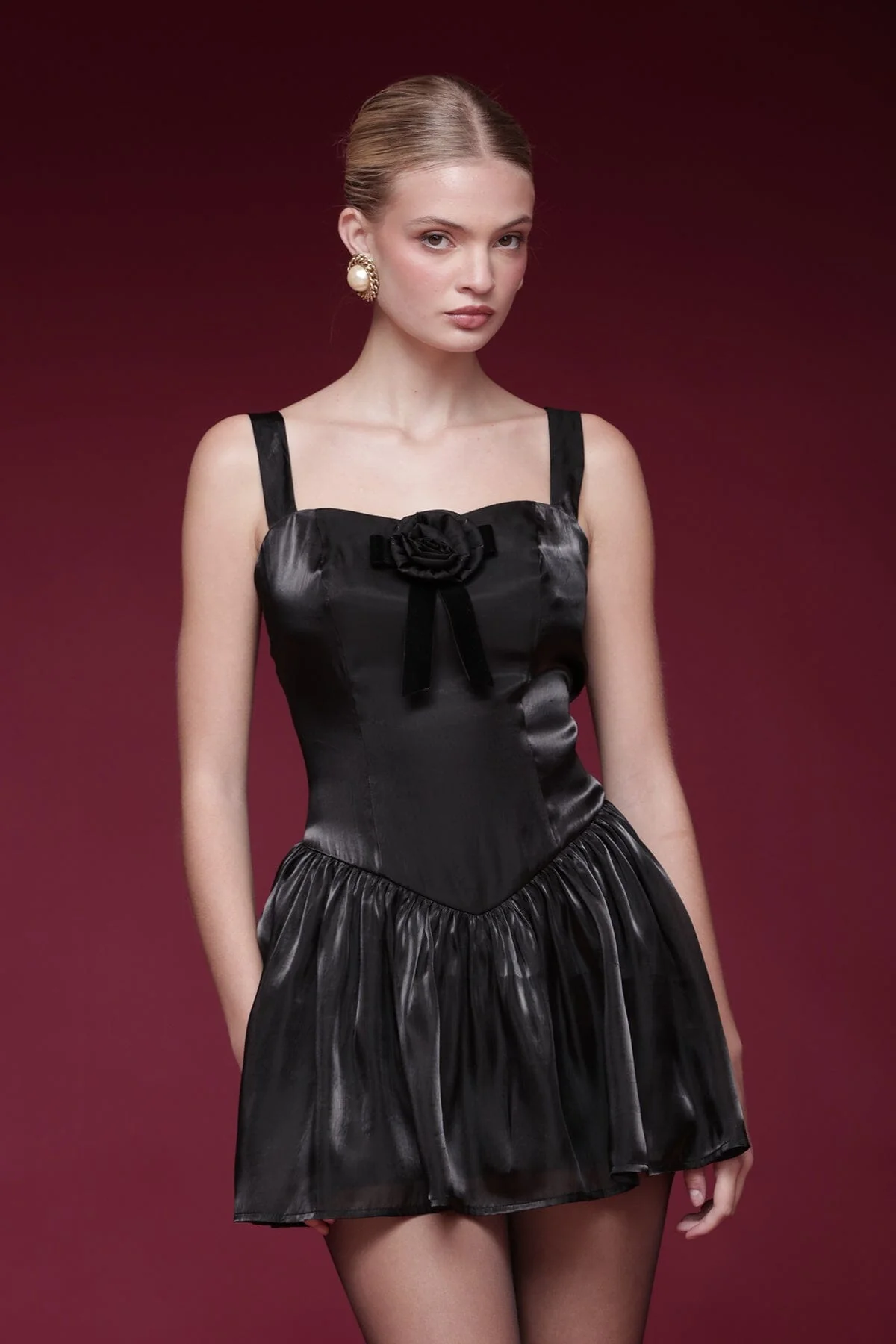 Organza Drop-Waist Mini Dress - Image 4