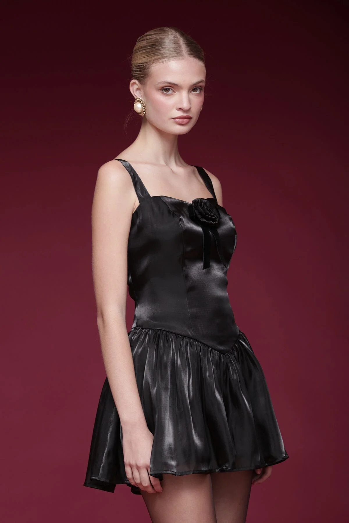 Organza Drop-Waist Mini Dress - Image 5