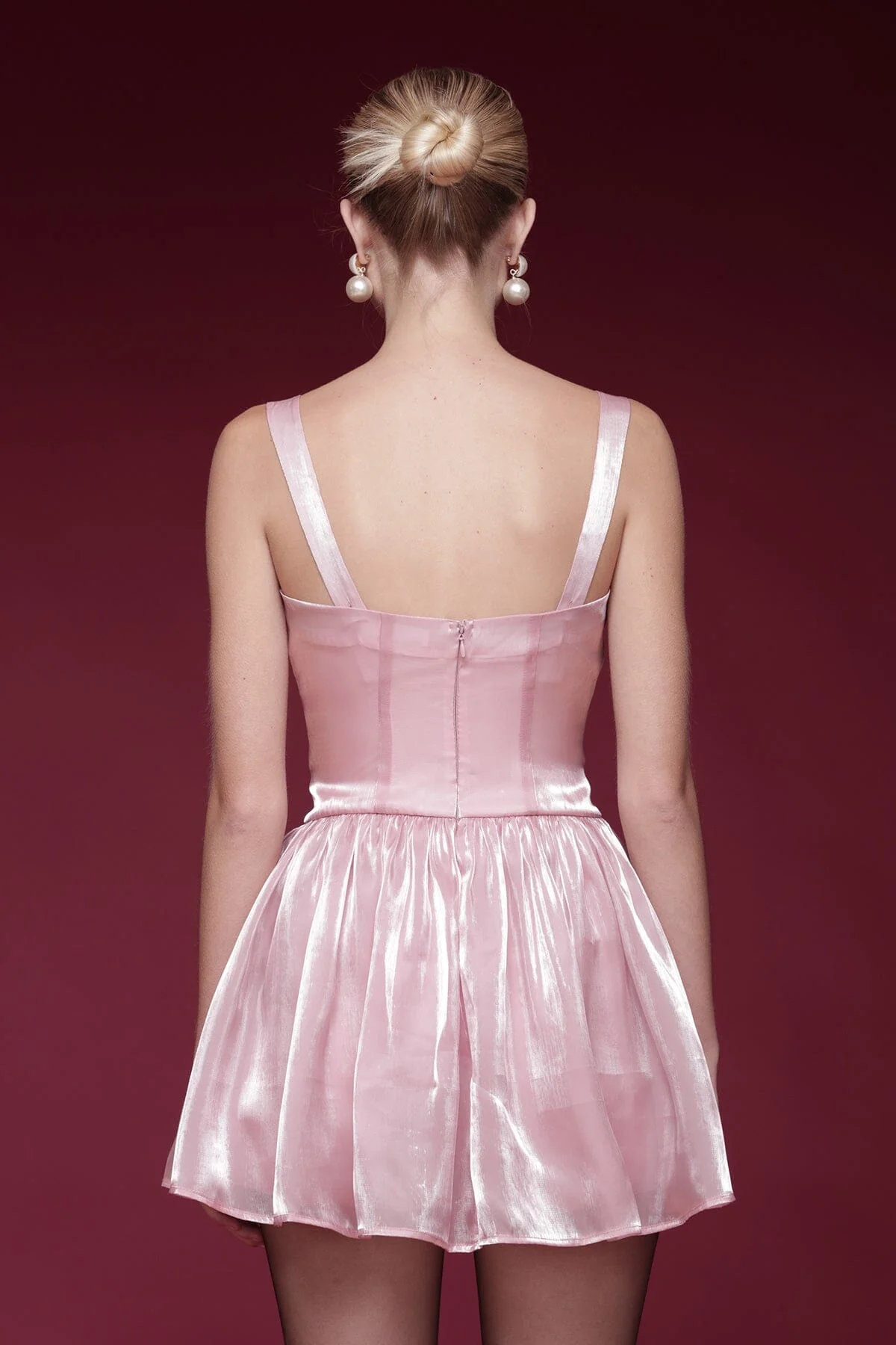 Organza Drop-Waist Mini Dress - Image 5