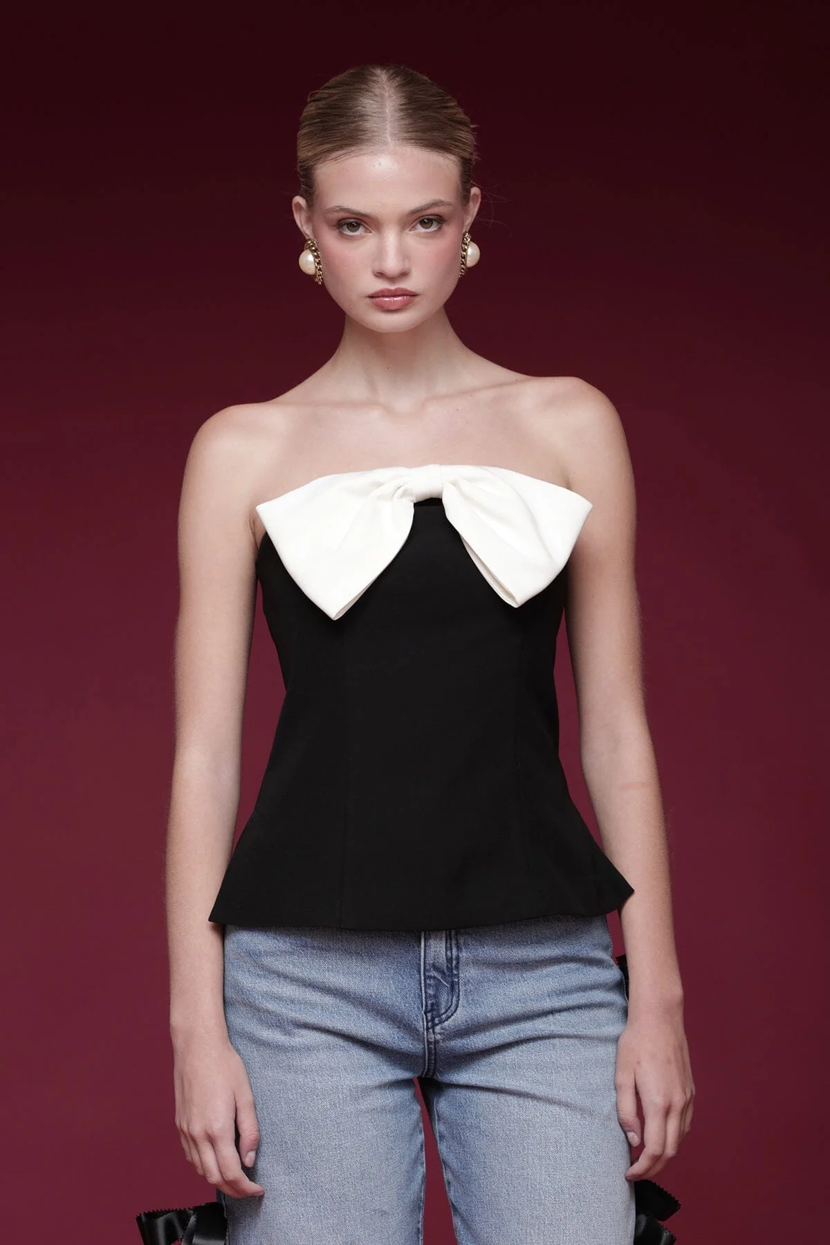 Bow Embellished Tube Top - Image 3