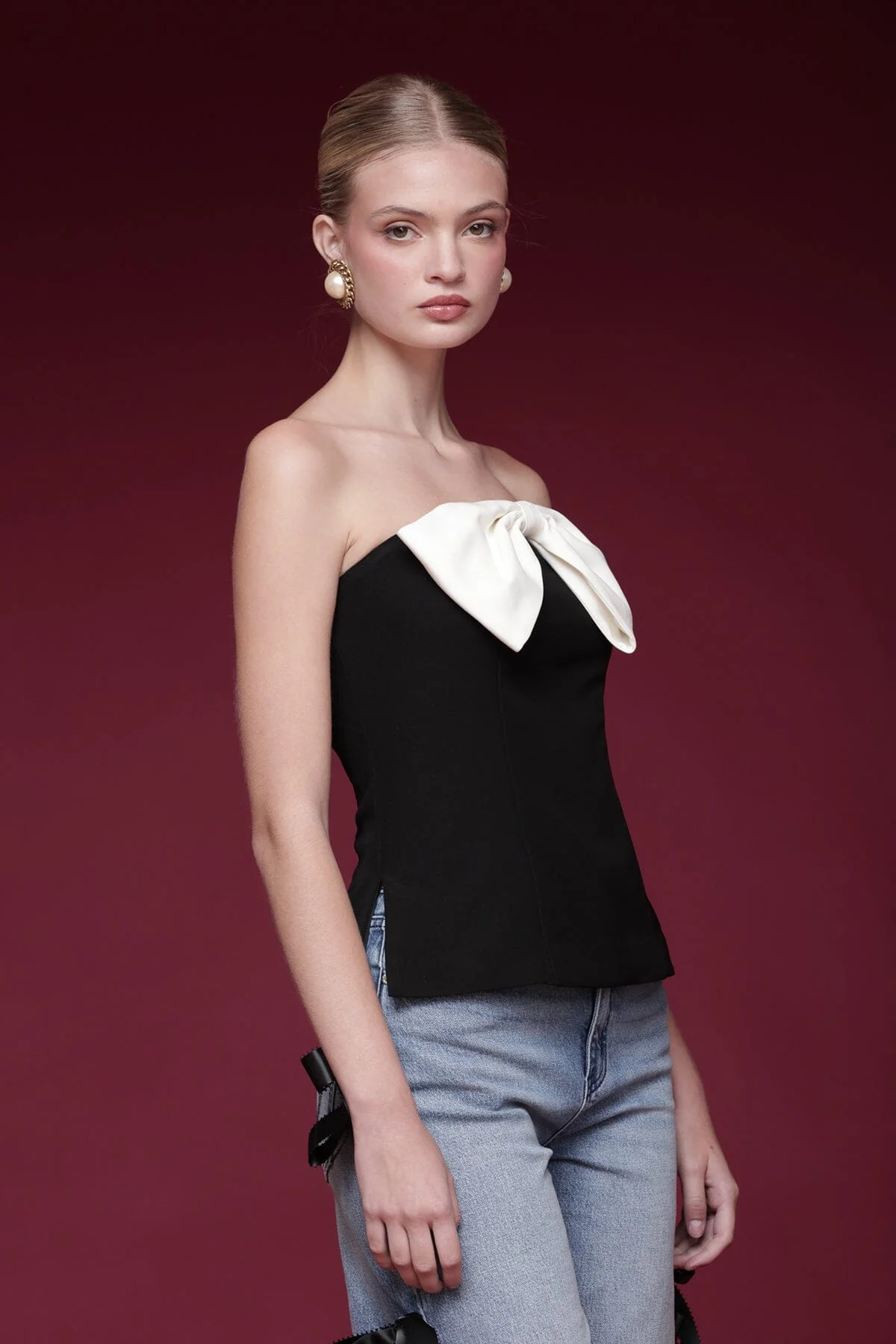 Bow Embellished Tube Top - Image 4