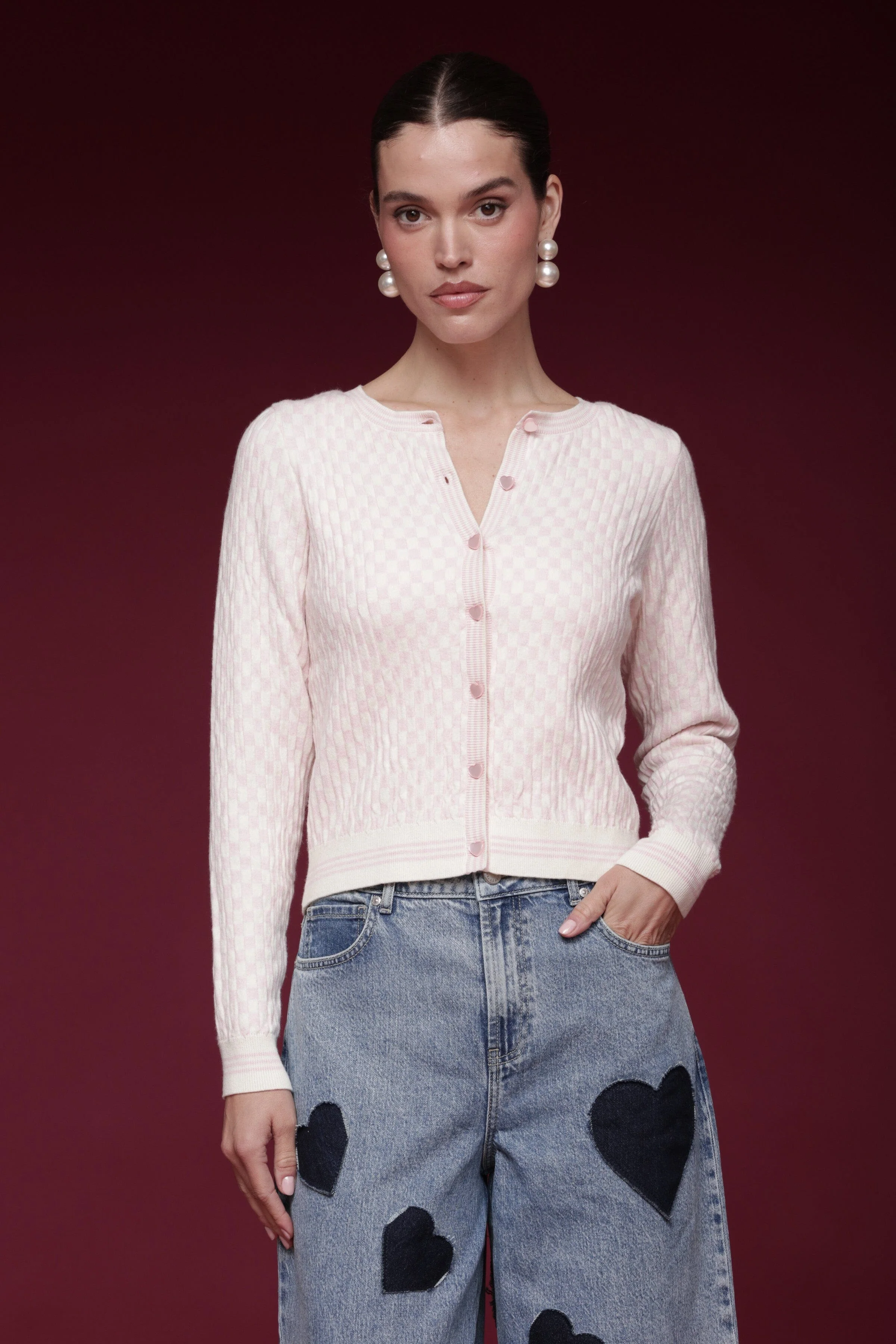 Checkered Cardigan & Tank Top Set - Image 4