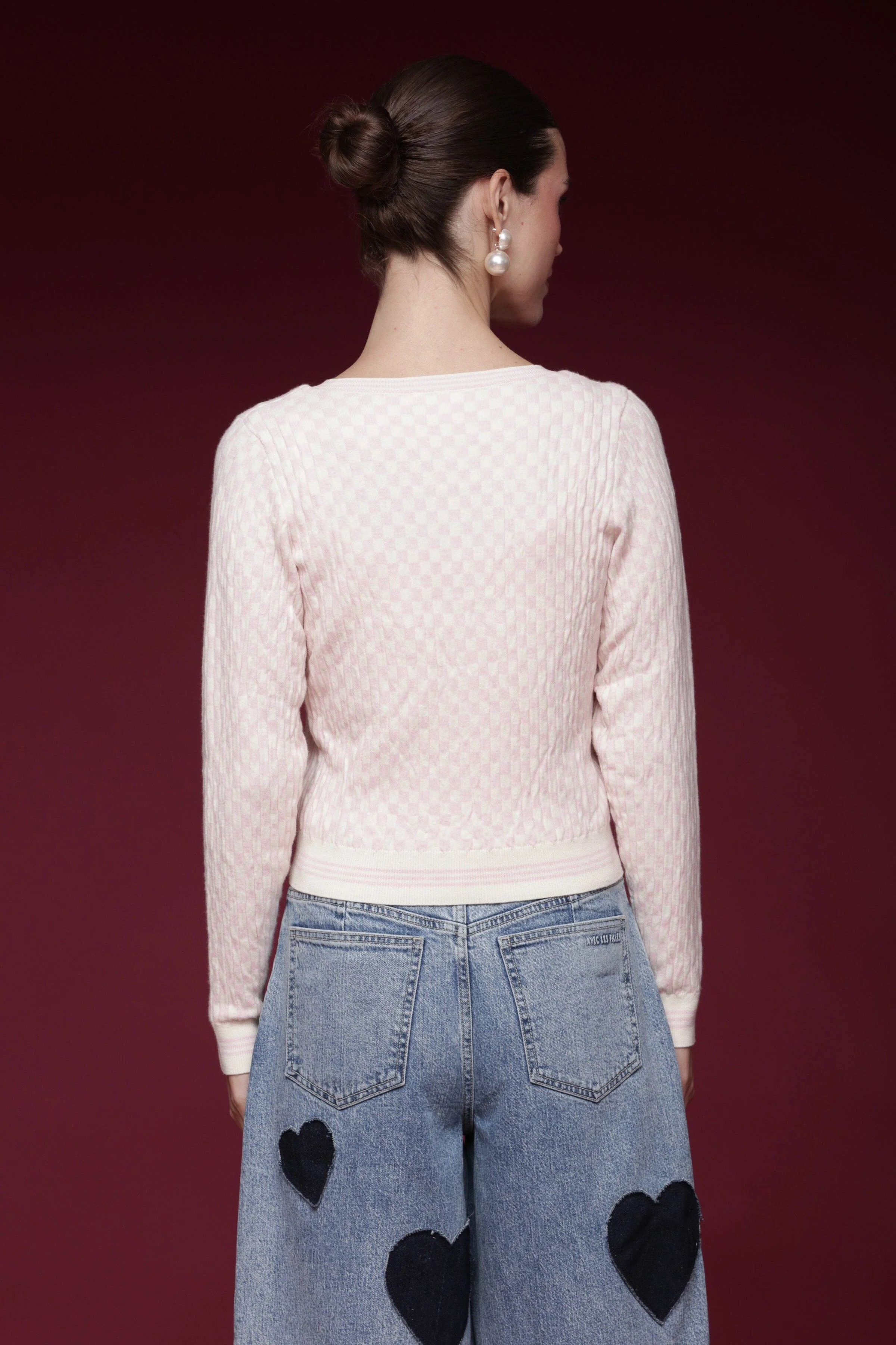 Checkered Cardigan & Tank Top Set - Image 6