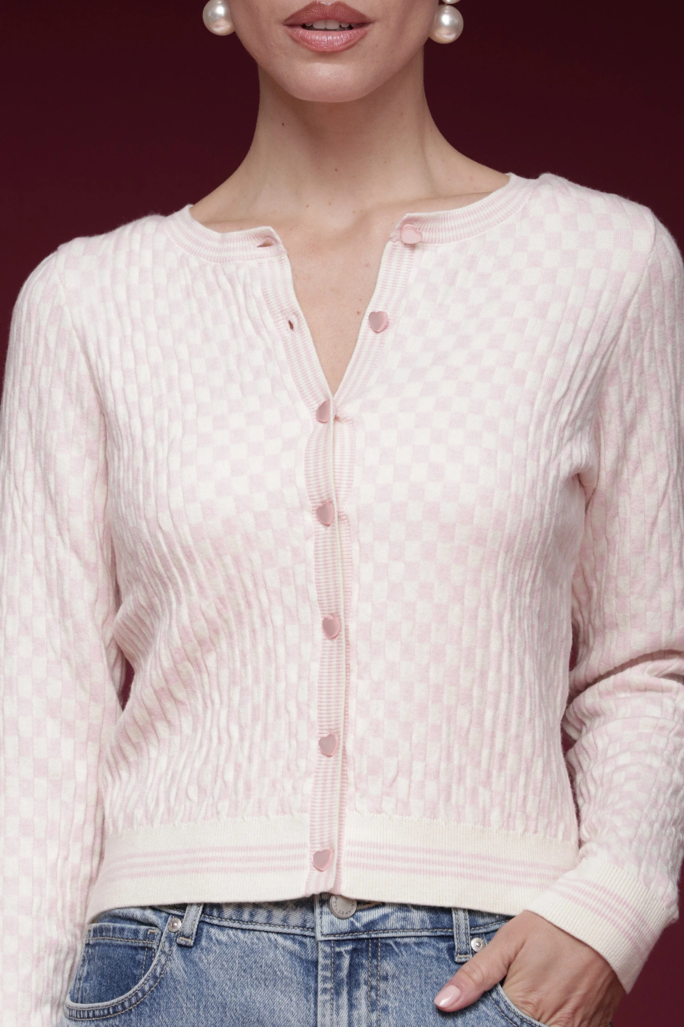 Checkered Cardigan & Tank Top Set - Image 7