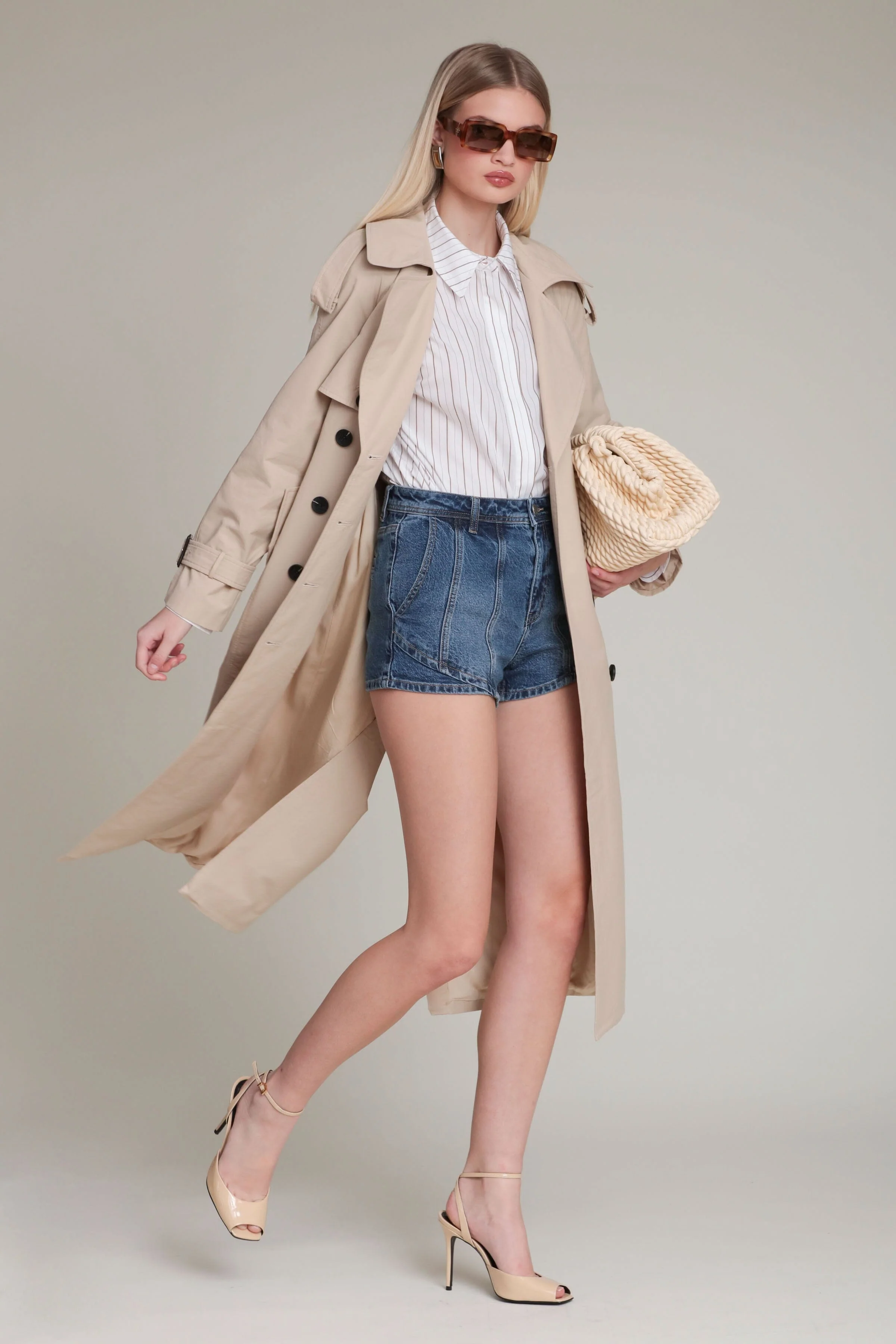 Cotton Nylon Maxi Trench Coat - Image 3