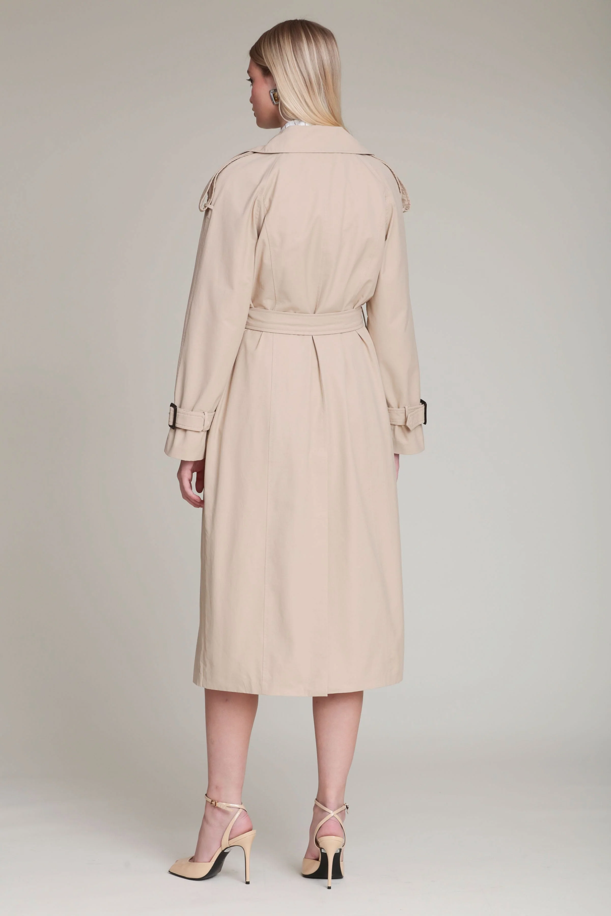 Cotton Nylon Maxi Trench Coat - Image 4