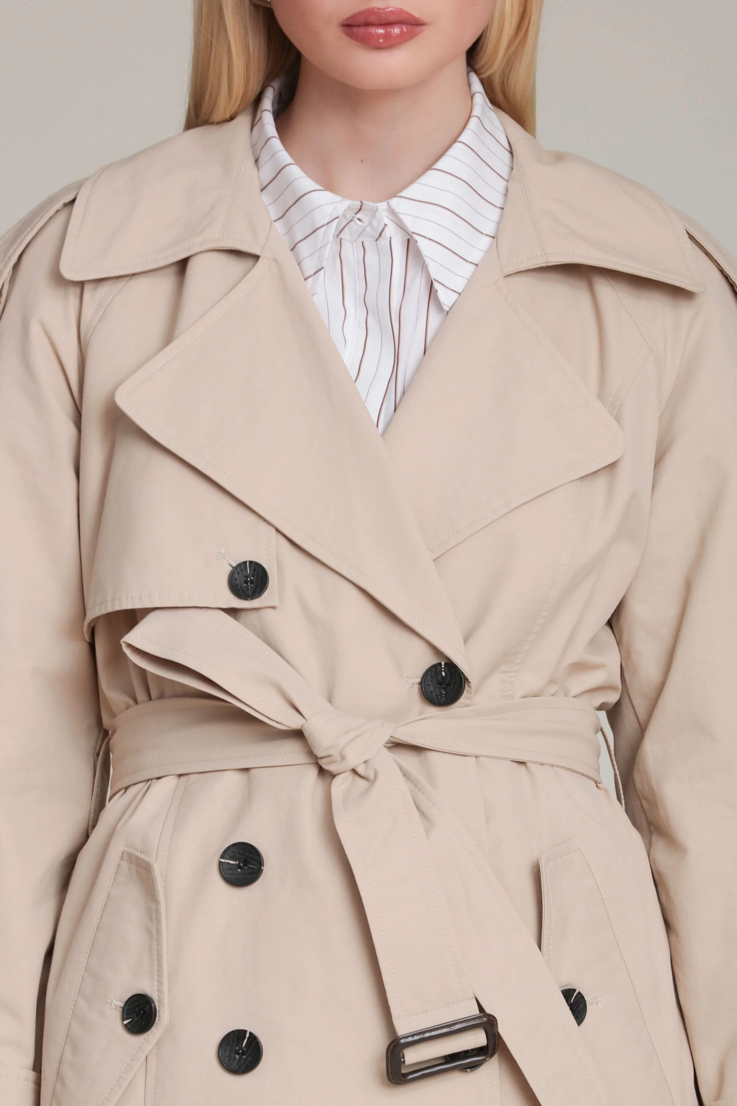 Cotton Nylon Maxi Trench Coat - Image 5