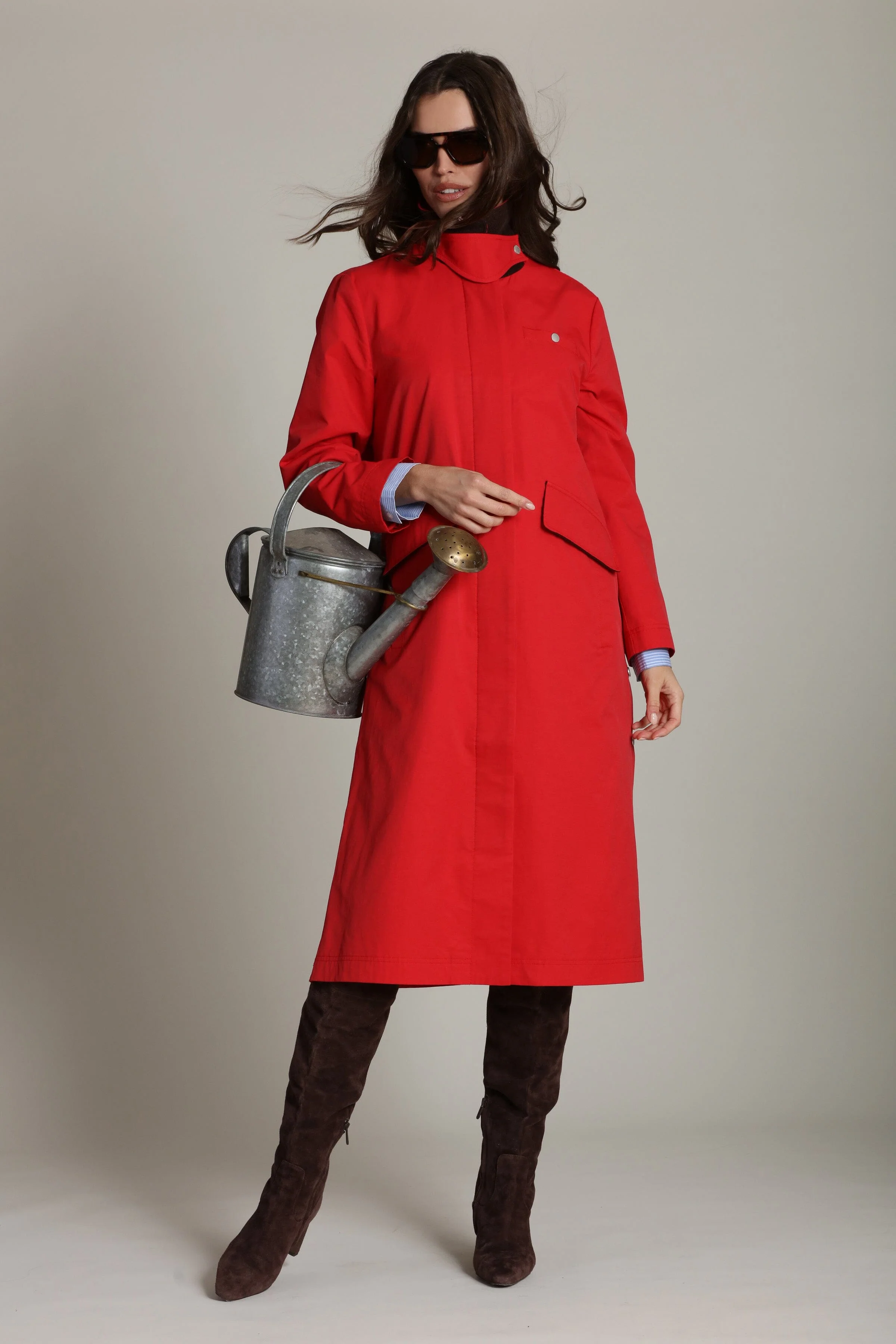 Cotton Nylon Utility Trench Coat - Image 10