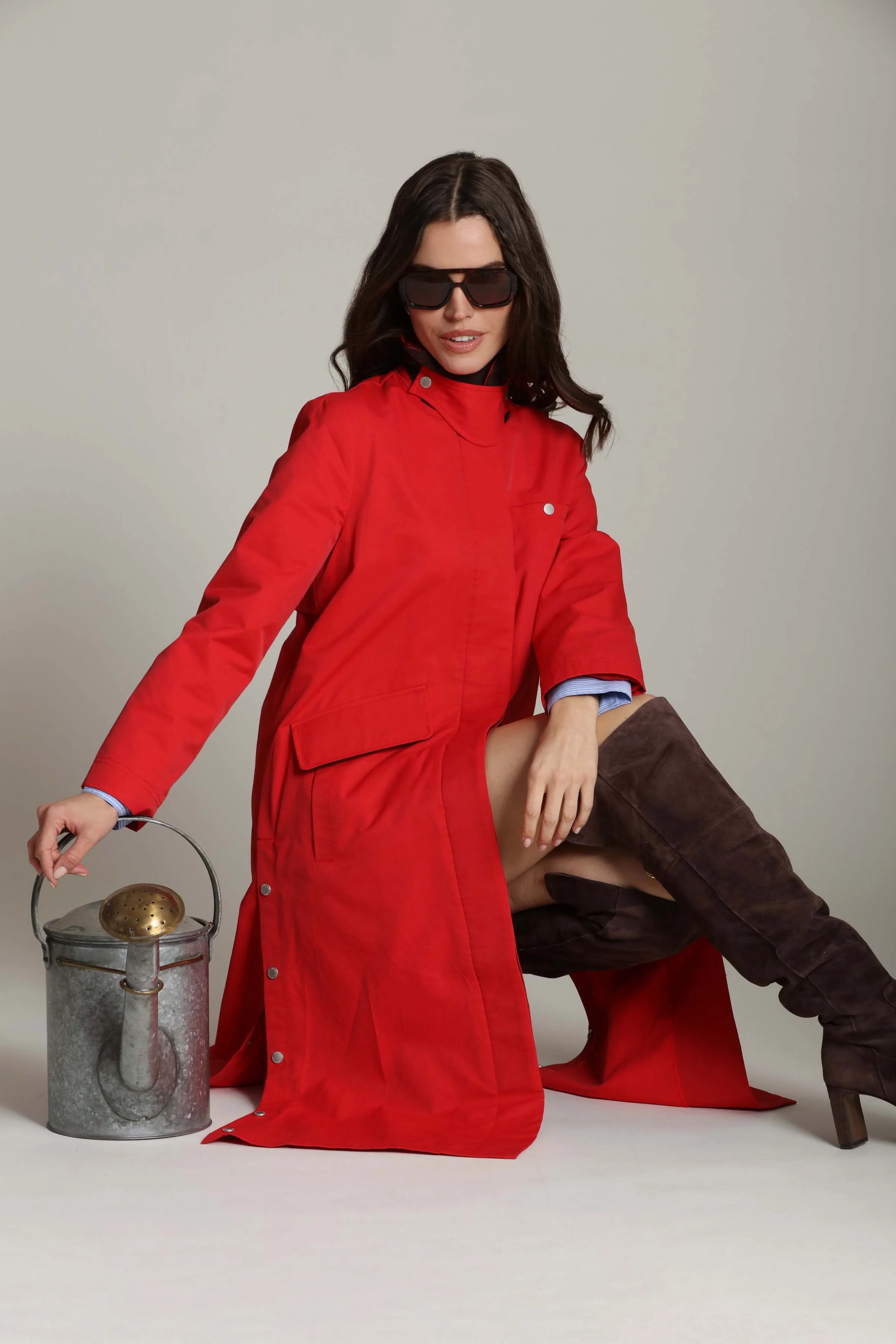 Cotton Nylon Utility Trench Coat - Image 3