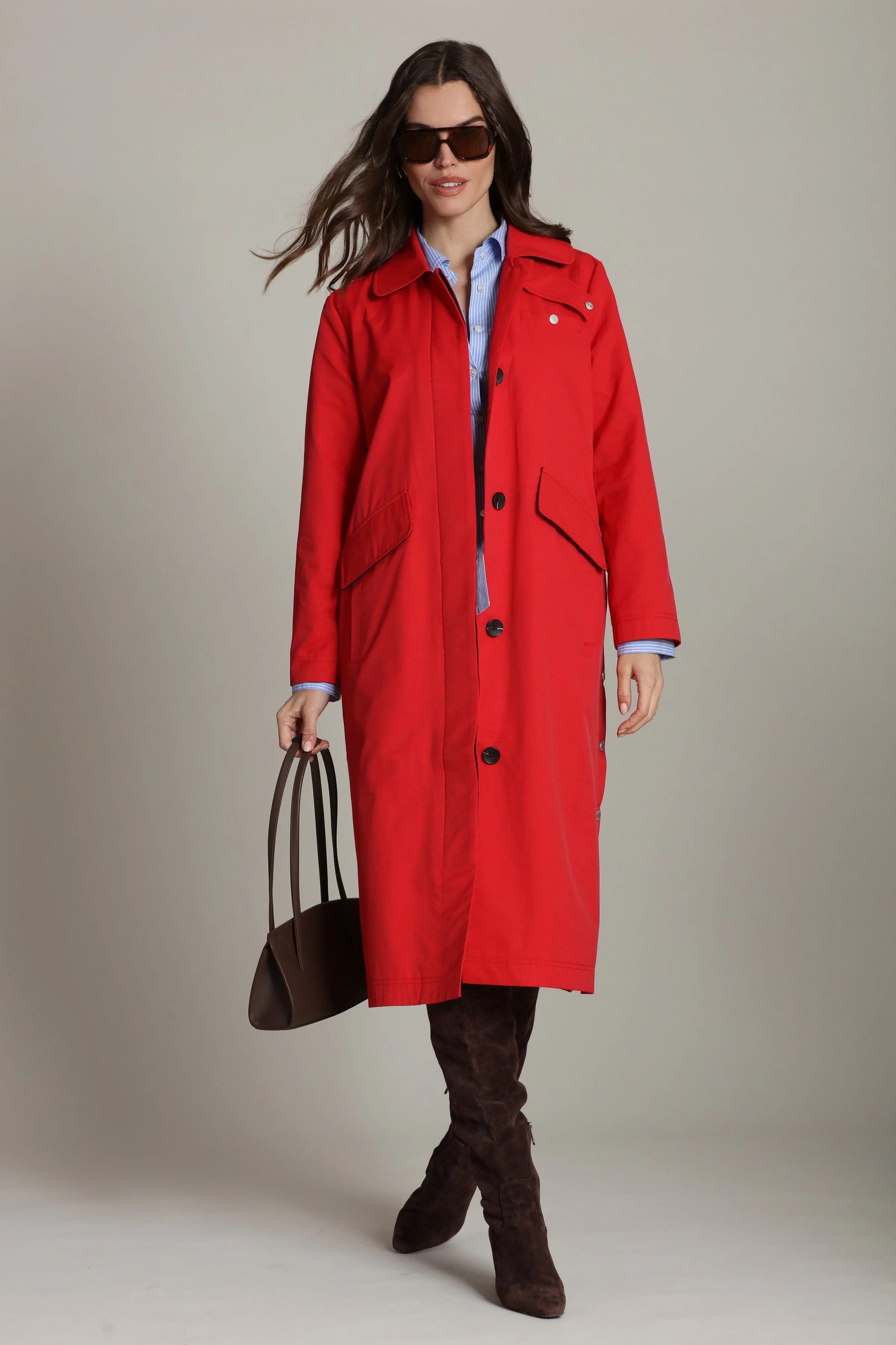Cotton Nylon Utility Trench Coat - Image 4
