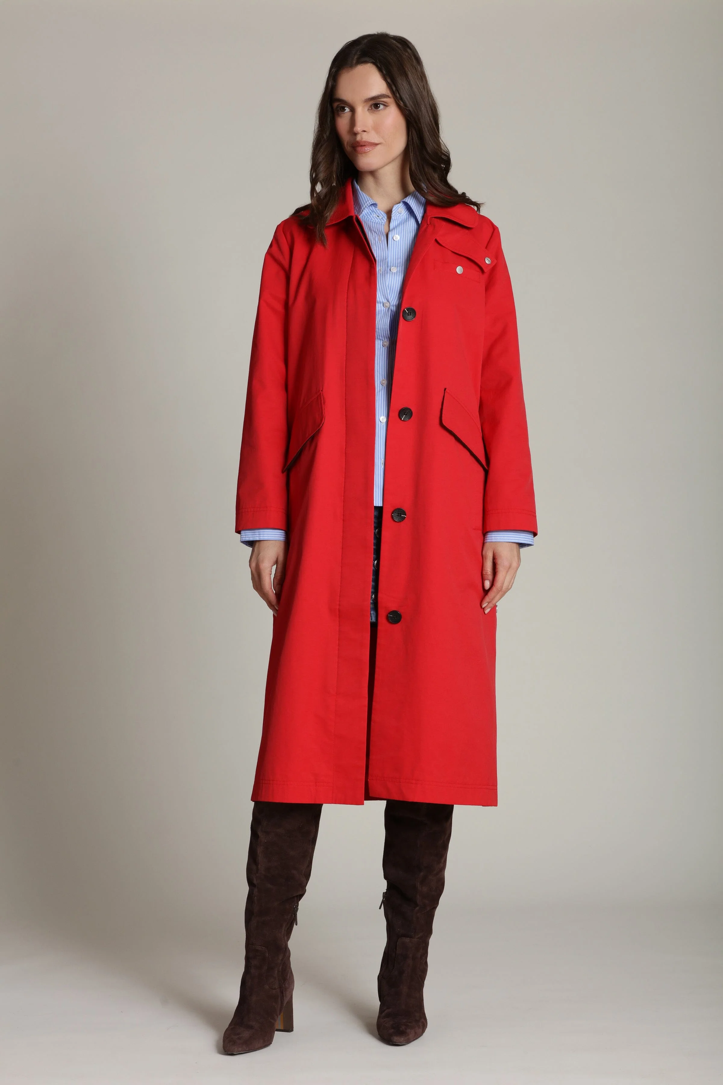 Cotton Nylon Utility Trench Coat - Image 5