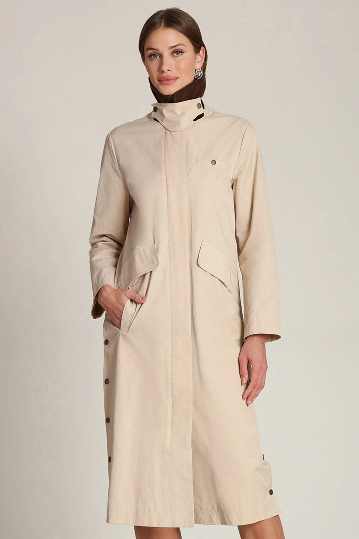 Cotton Nylon Utility Trench Coat - Image 7