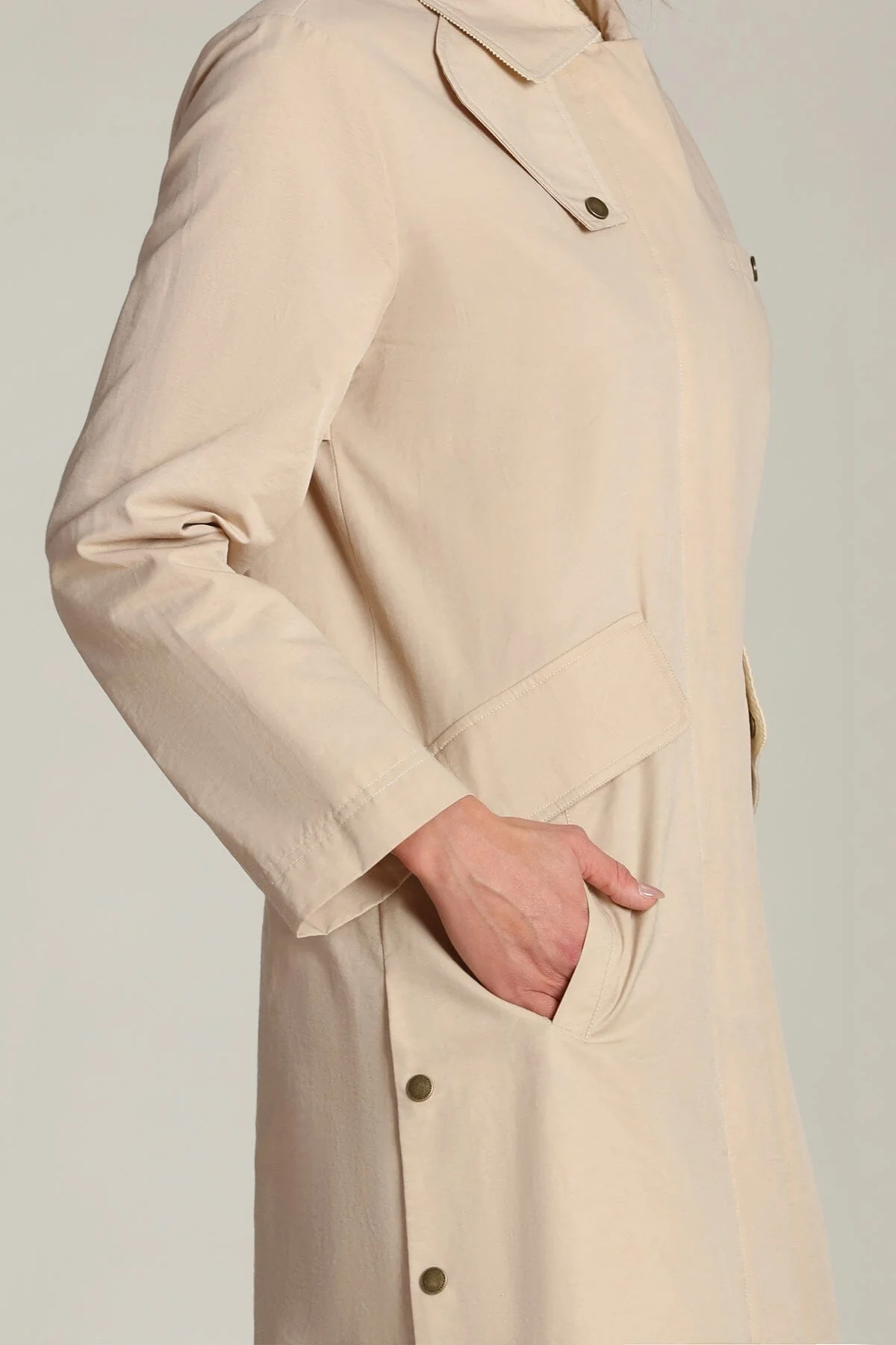 Cotton Nylon Utility Trench Coat - Image 8