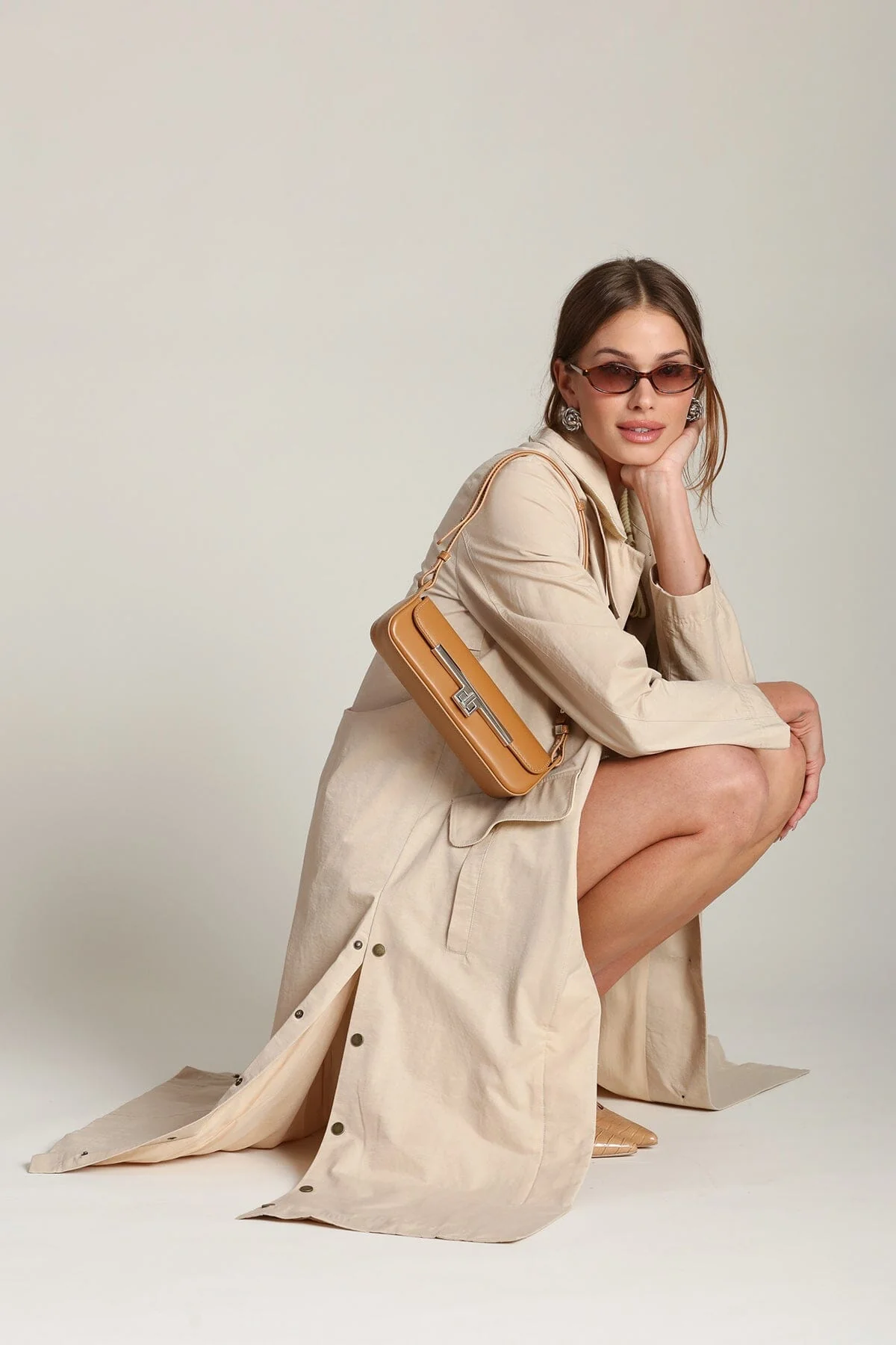 Cotton Nylon Utility Trench Coat - Image 9