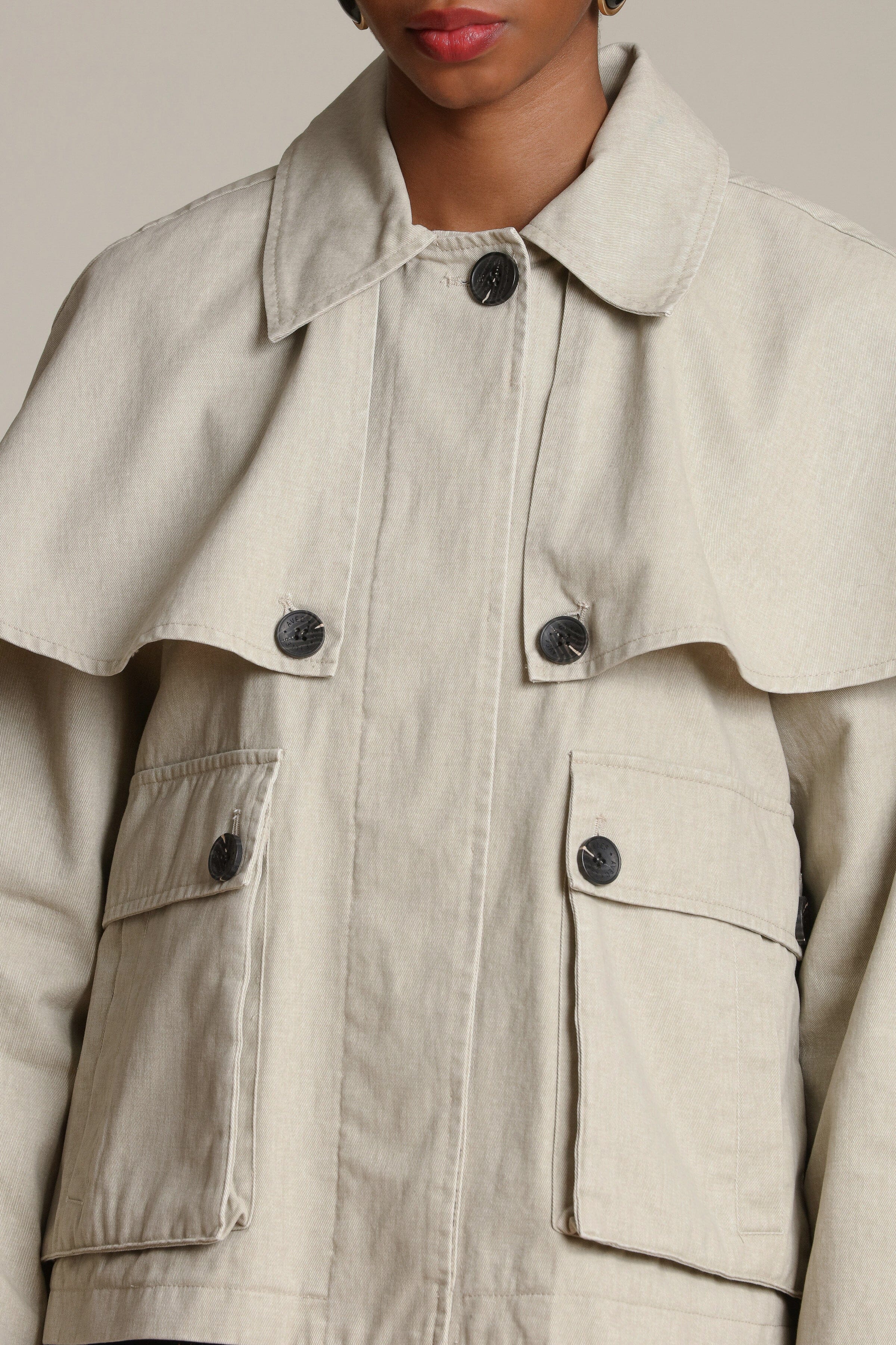 Cotton Cape Jacket - Image 7