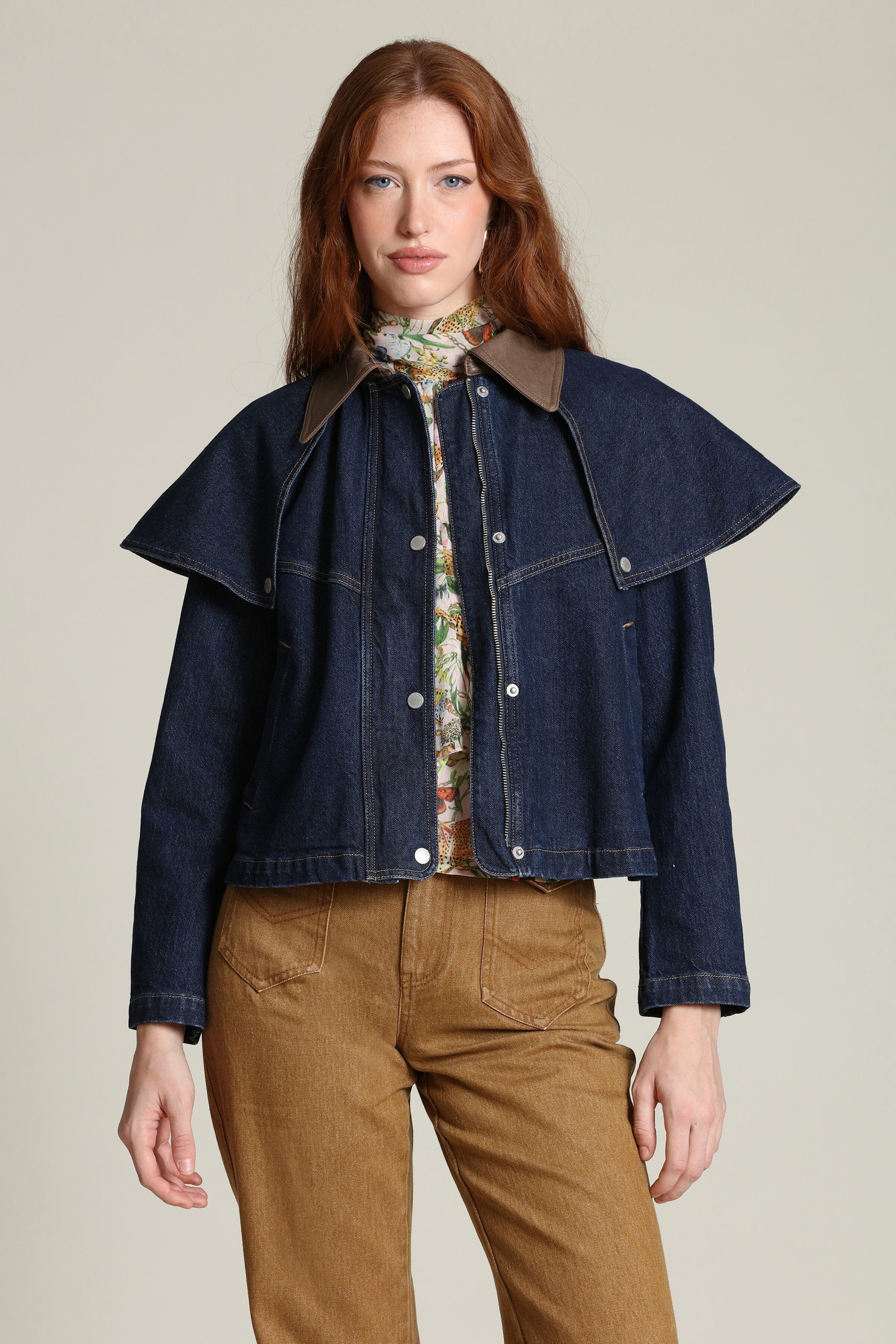 Denim Cape Jacket - Image 3