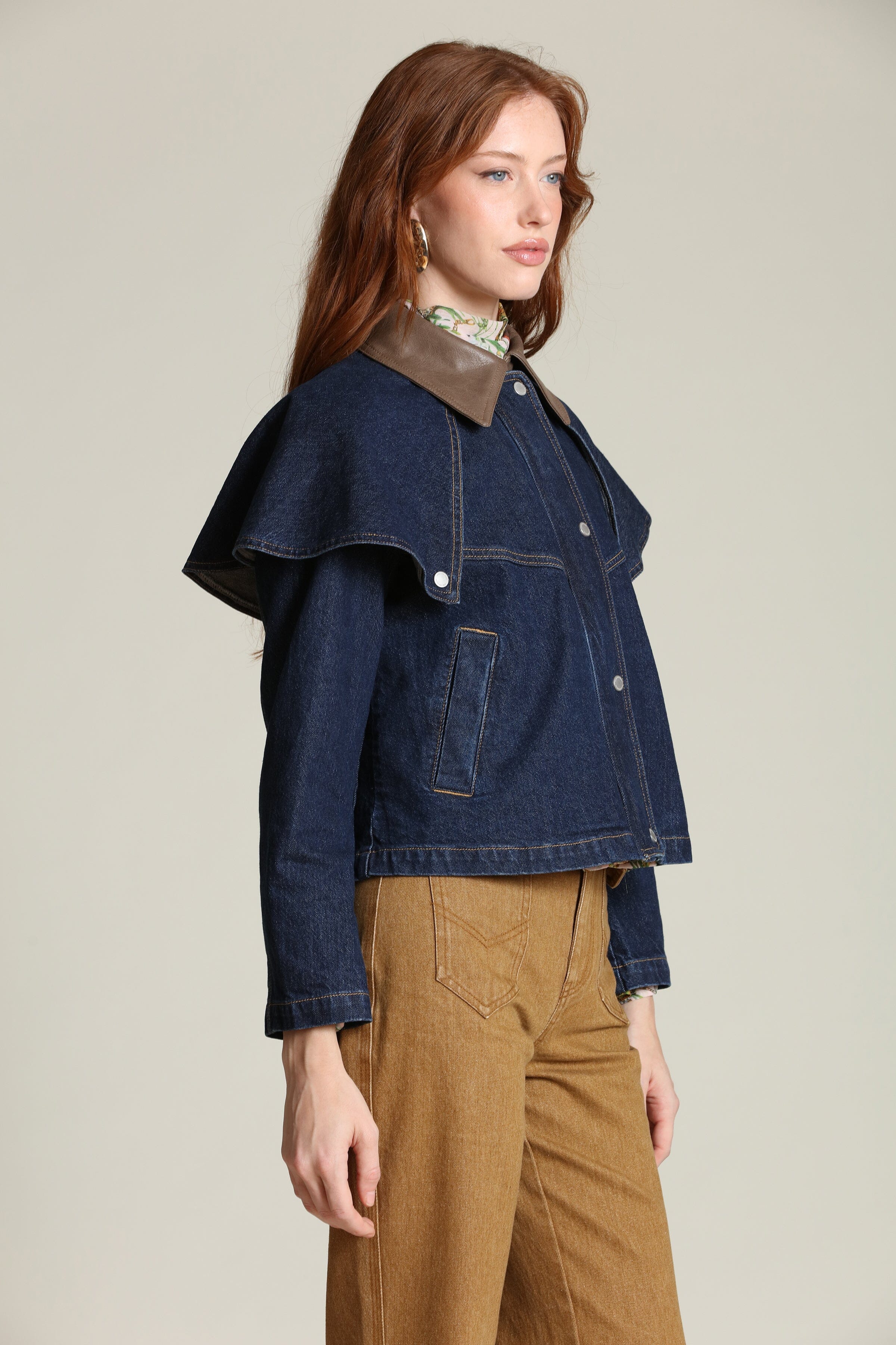 Denim Cape Jacket - Image 6