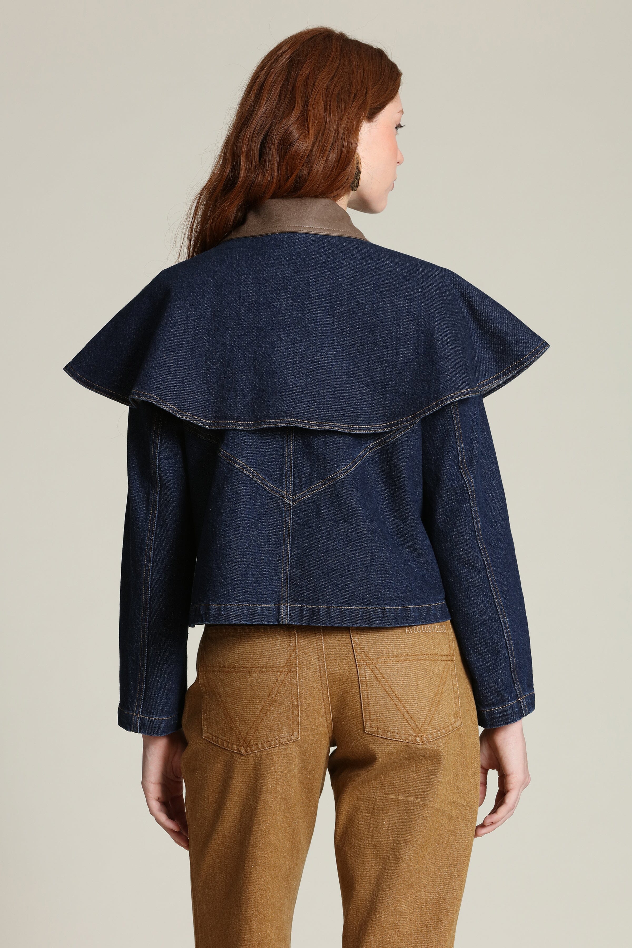 Denim Cape Jacket - Image 7