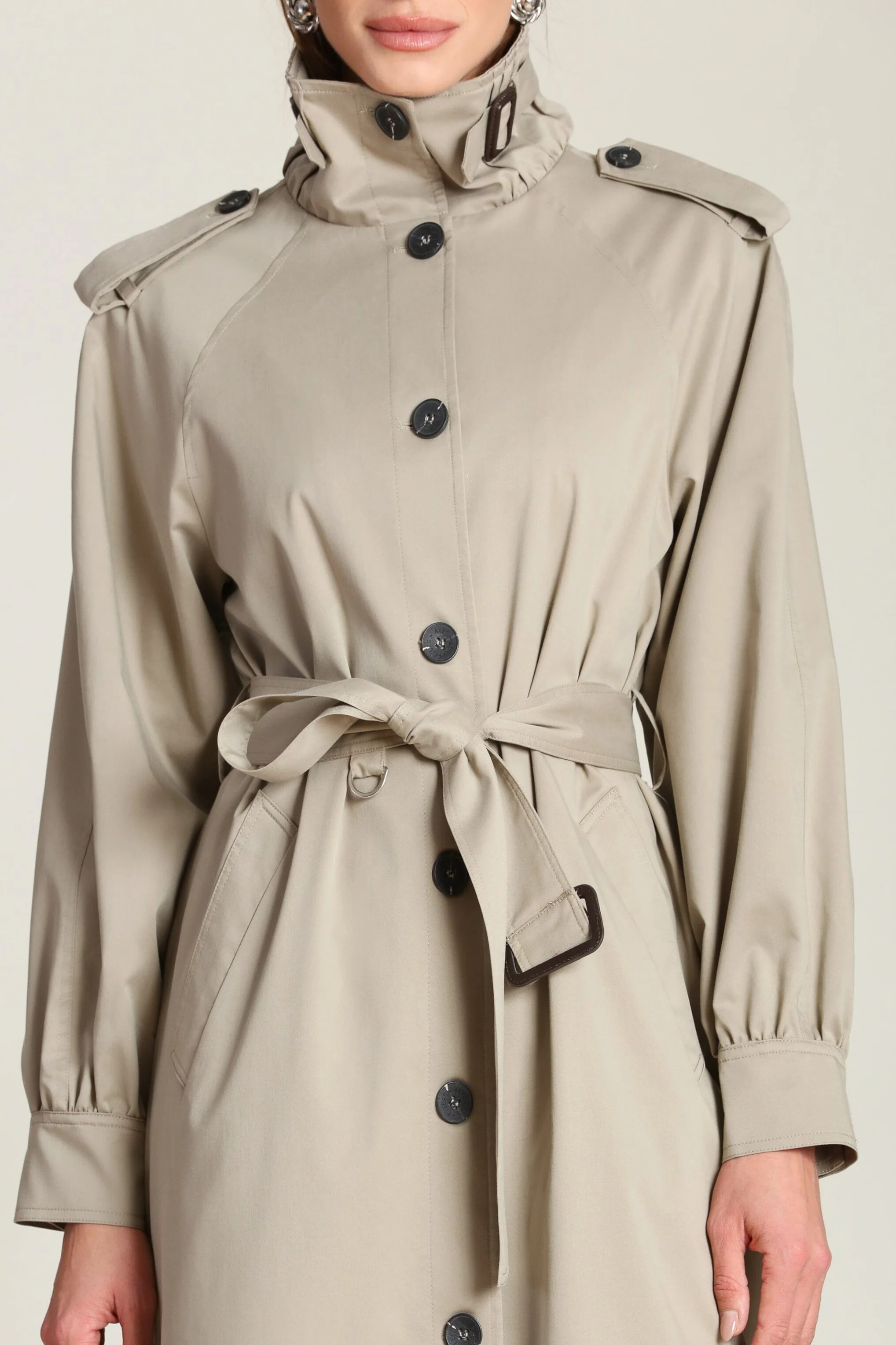 Cotton Blend Utility Trench Coat - Image 10