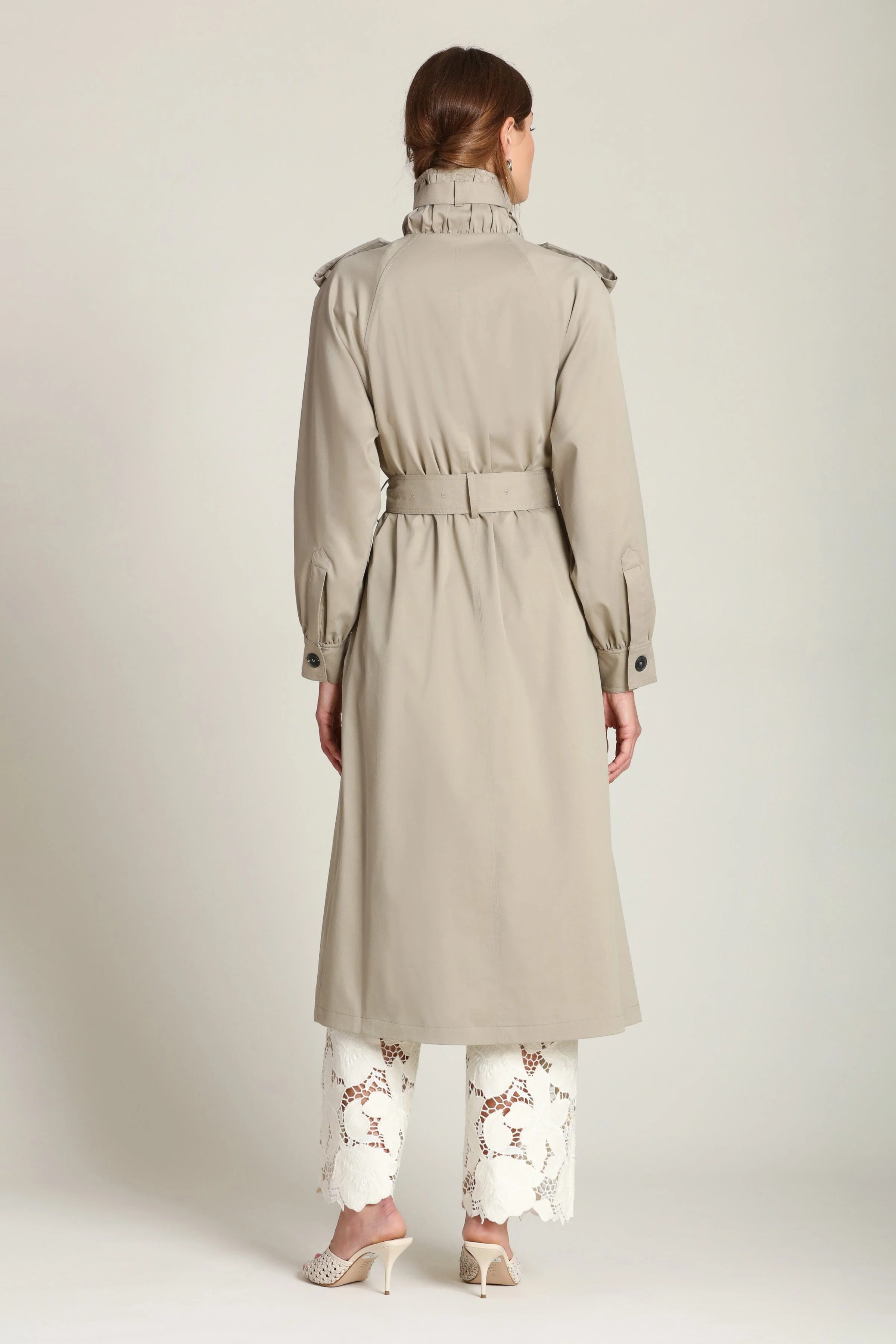 Cotton Blend Utility Trench Coat - Image 9