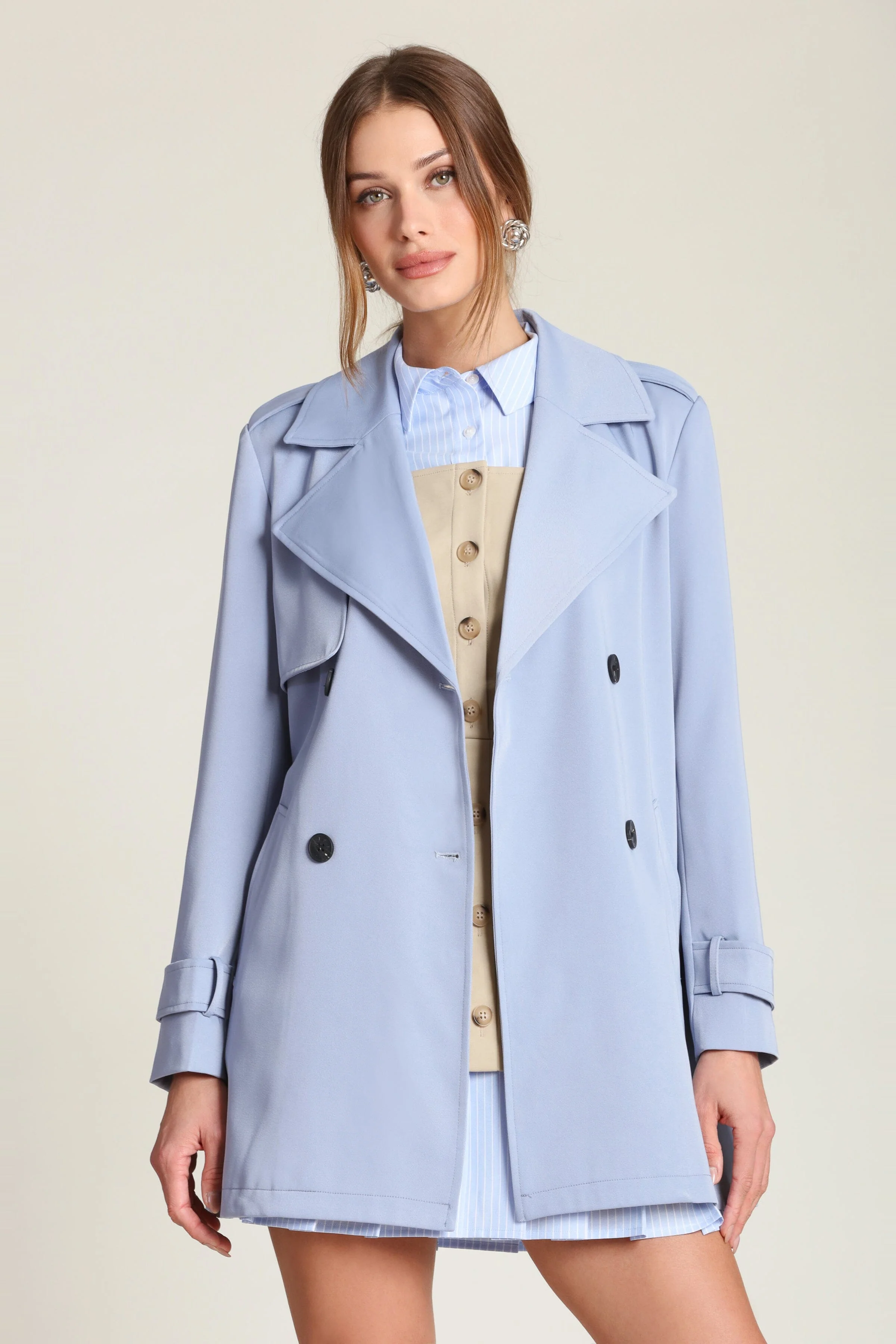 Lightweight Belted Trench Coat - Image 3