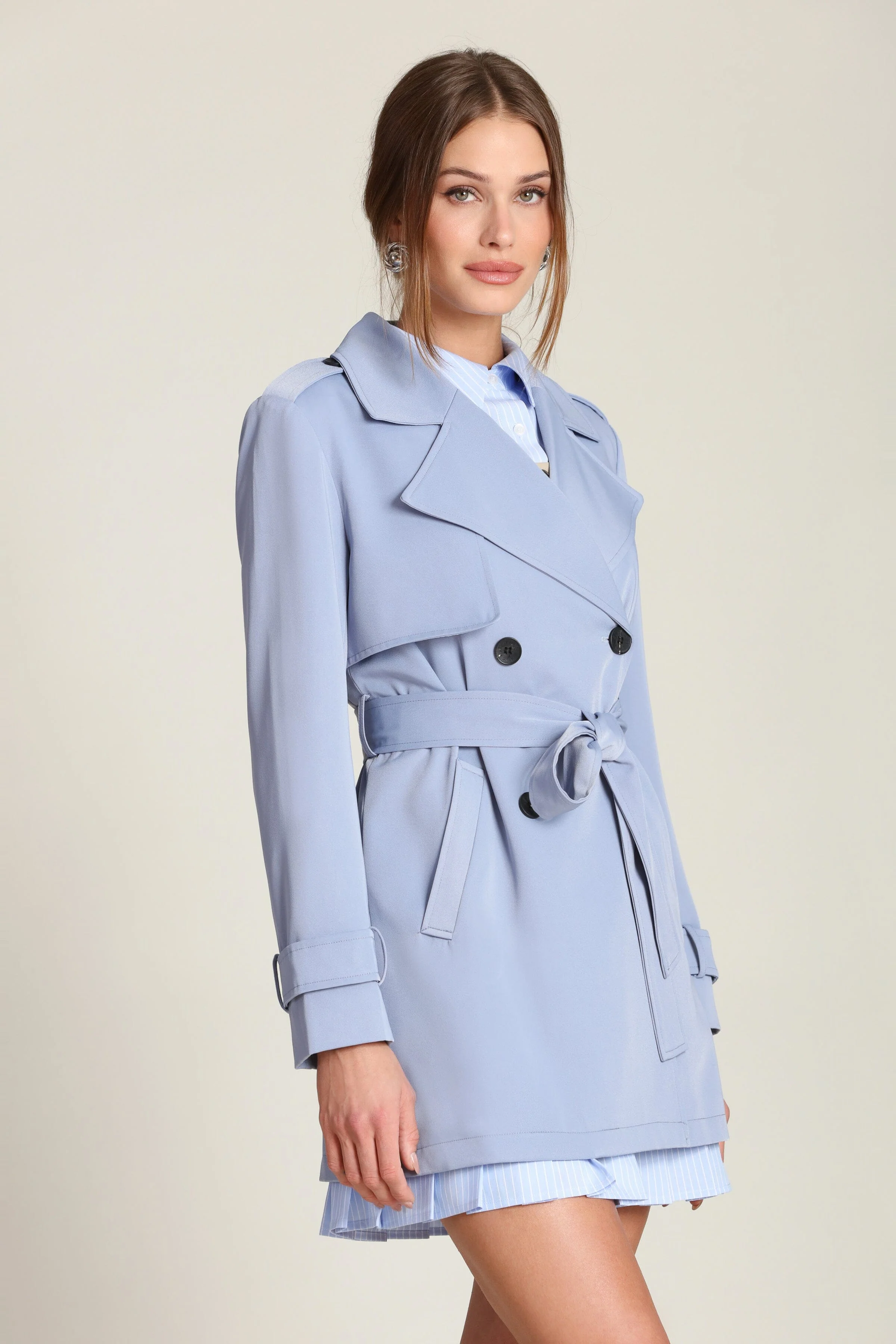 Lightweight Belted Trench Coat - Image 5