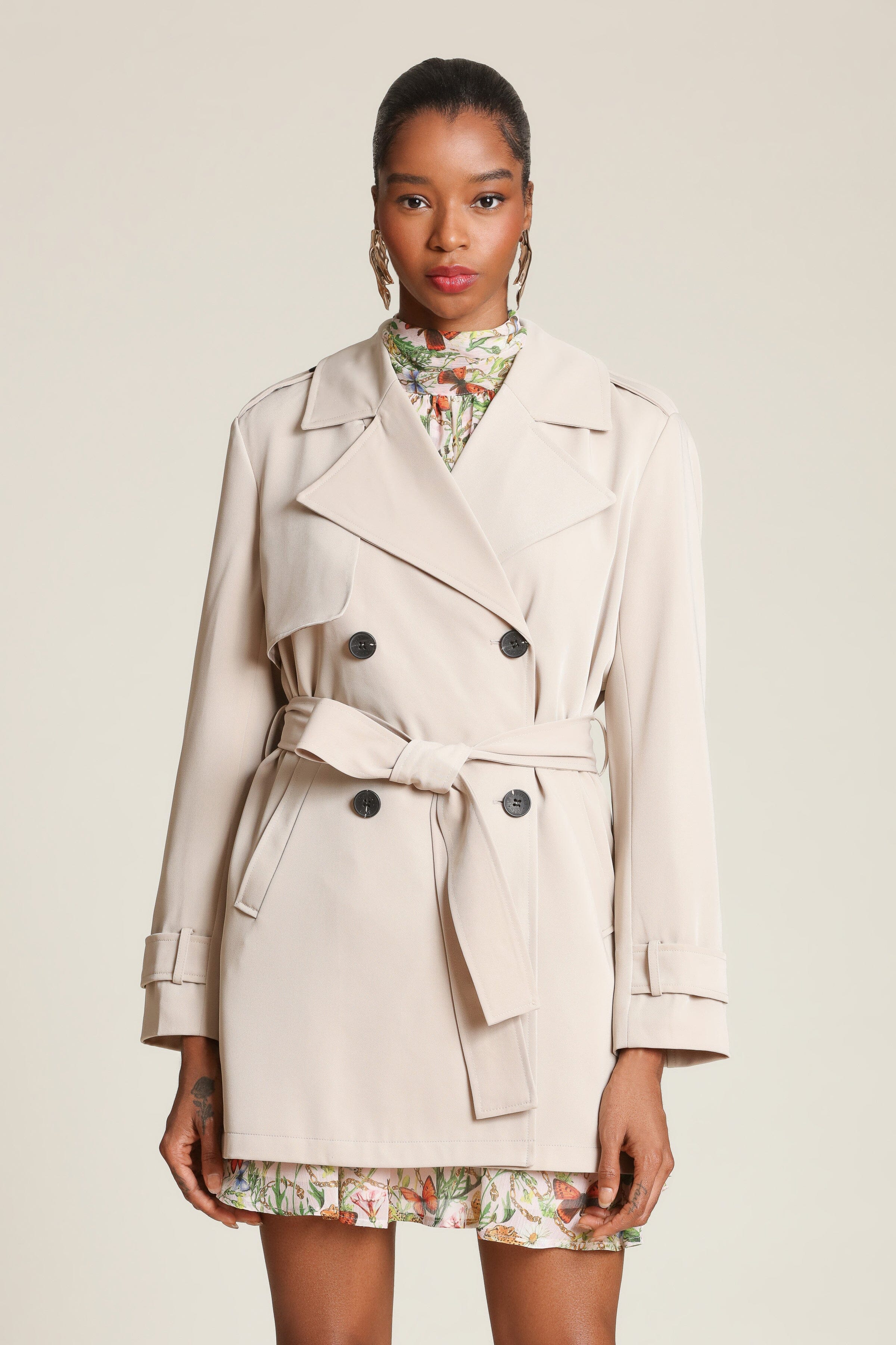 Lightweight Belted Trench Coat - Image 3
