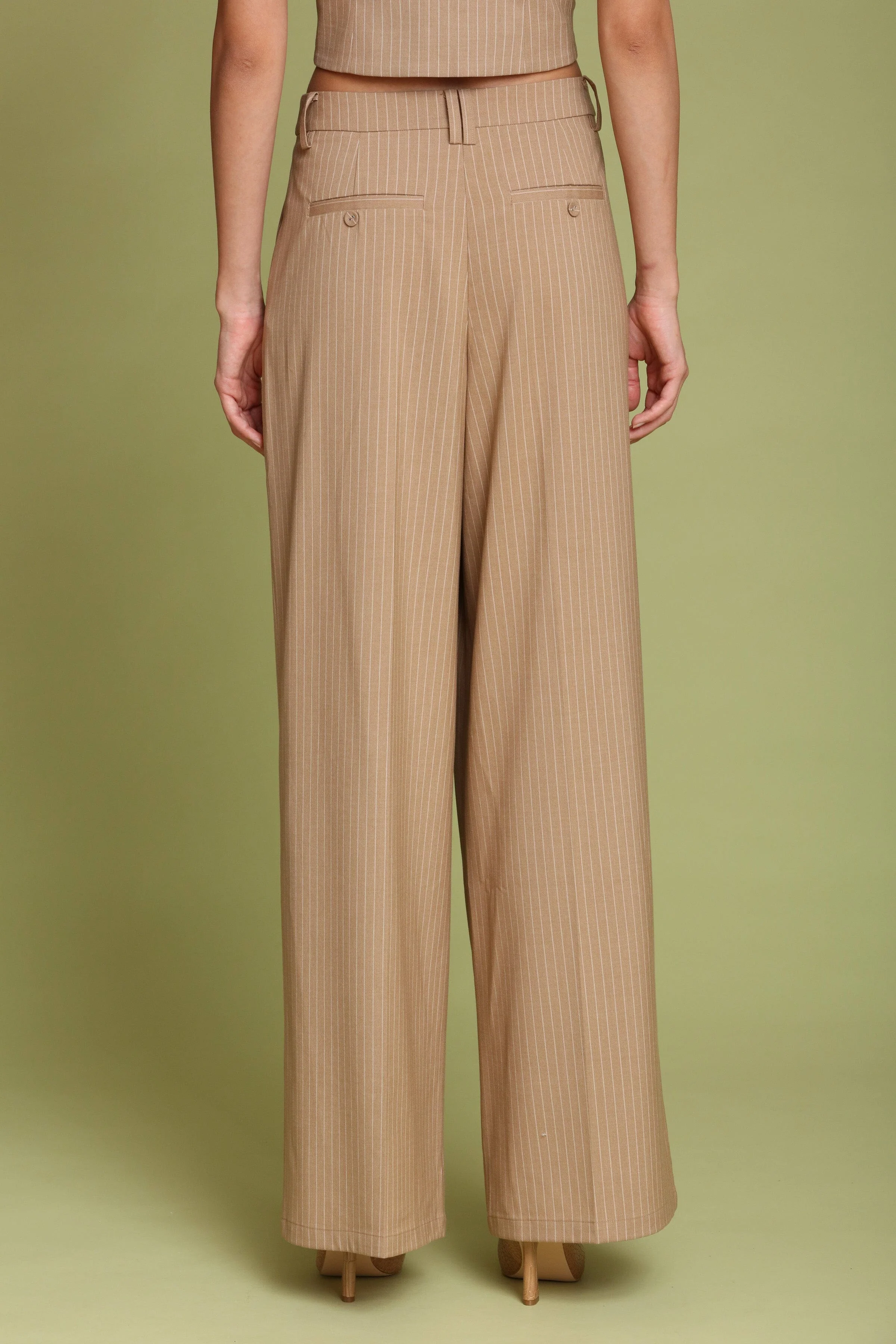 Pinstripe Wide Leg Trouser - Image 6