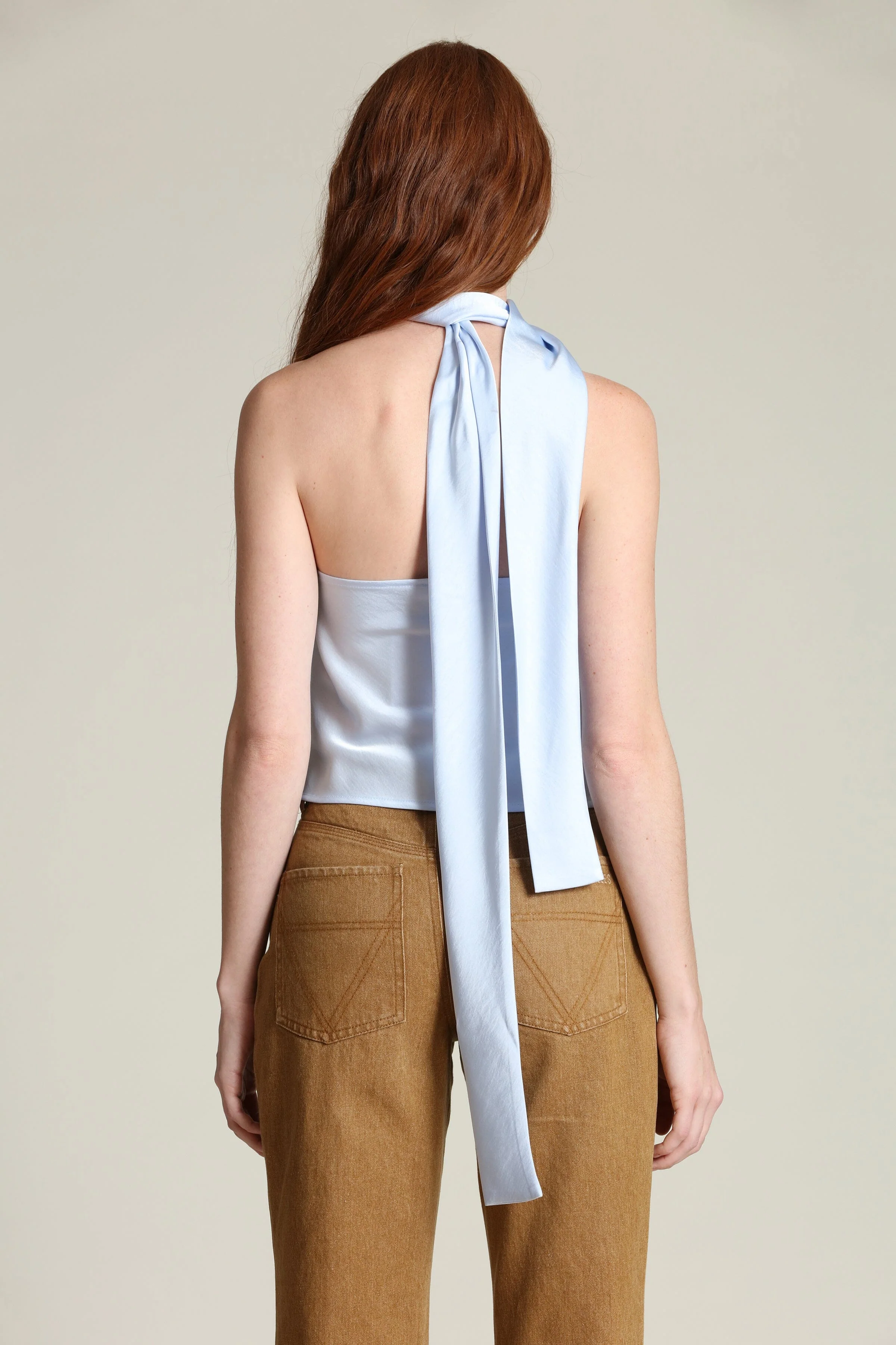 Satin Scarf Tie Halter Top - Image 5
