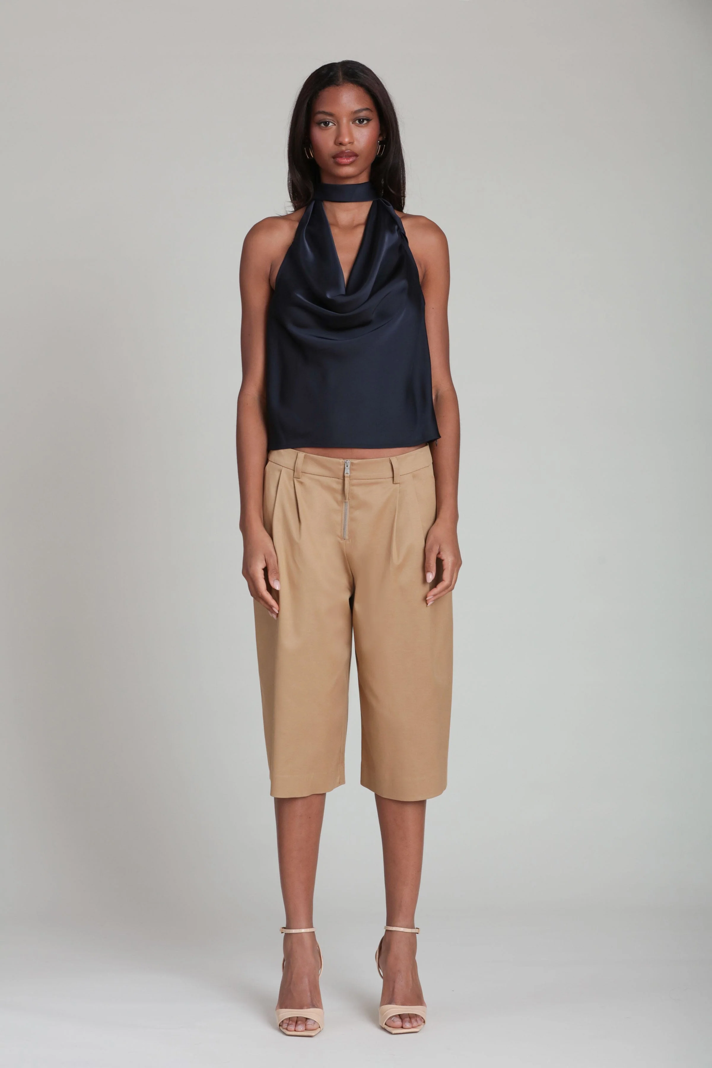 Satin Scarf Tie Halter Top - Image 5