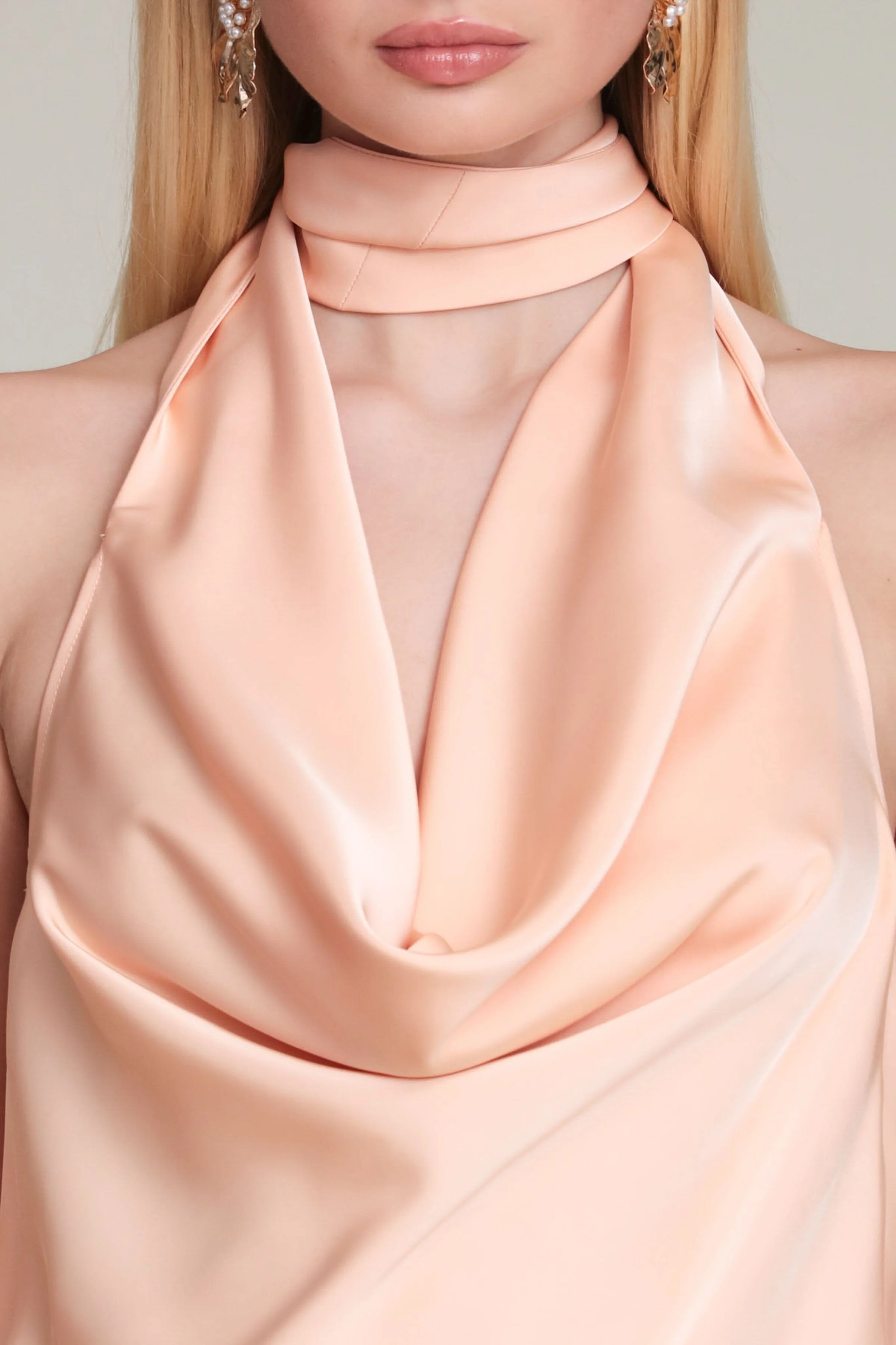 Satin Scarf Tie Halter Top - Image 6